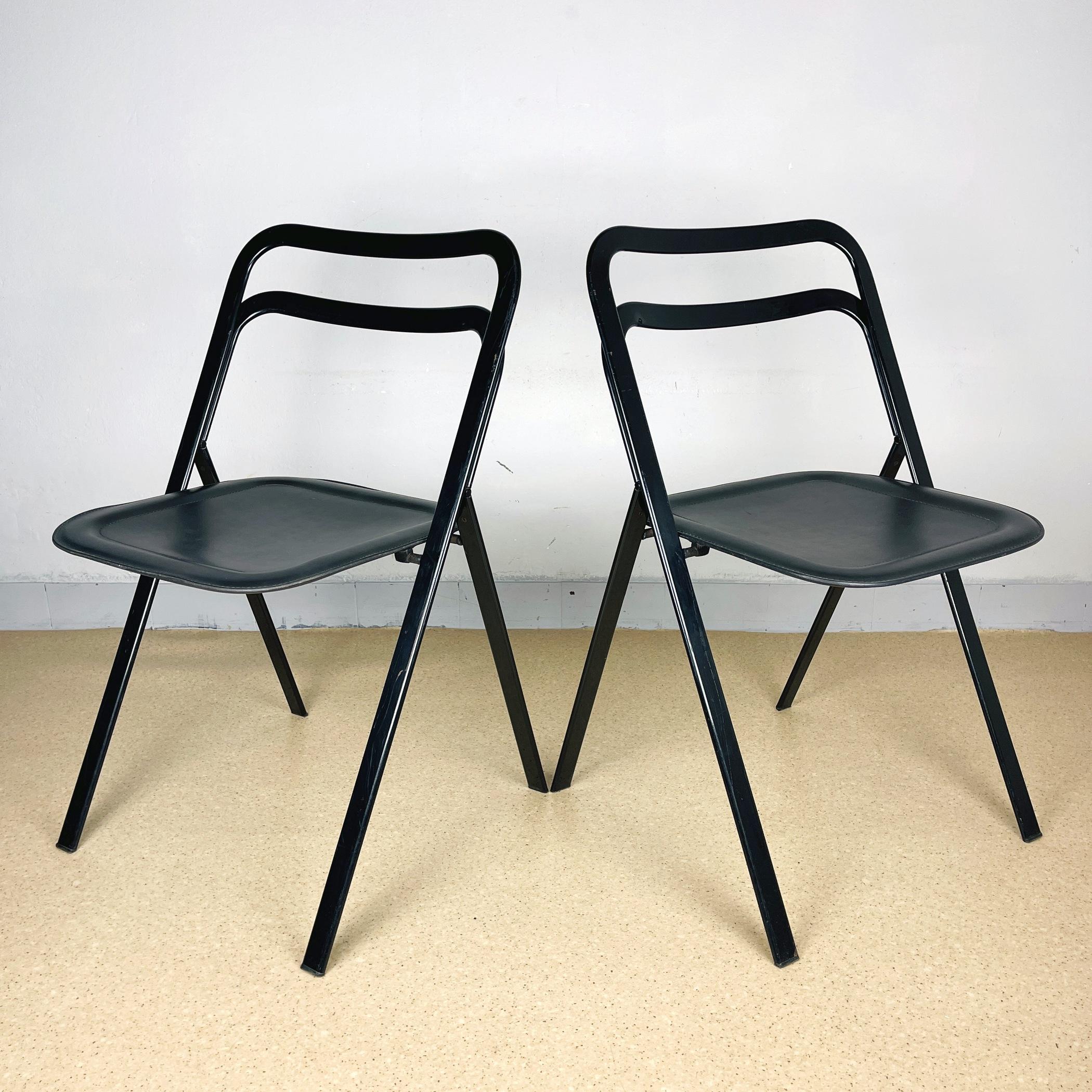 Late 20th Century Set of 2 Italian Folding Chairs by Giorgio Cattelan for Cidue, 1970s