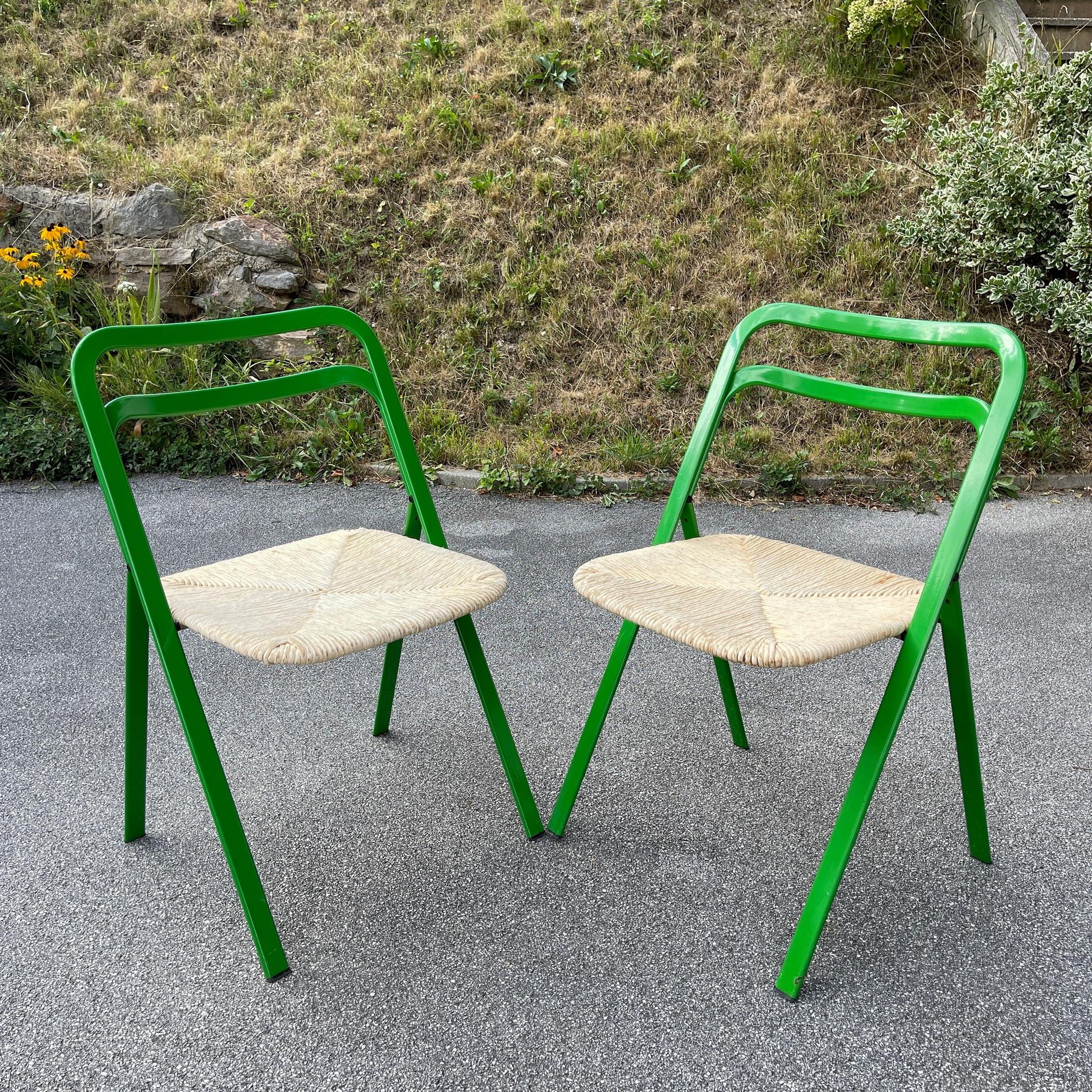 Set of 2 Italian Folding Chairs by Giorgio Cattelan for Cidue, 1970s 1