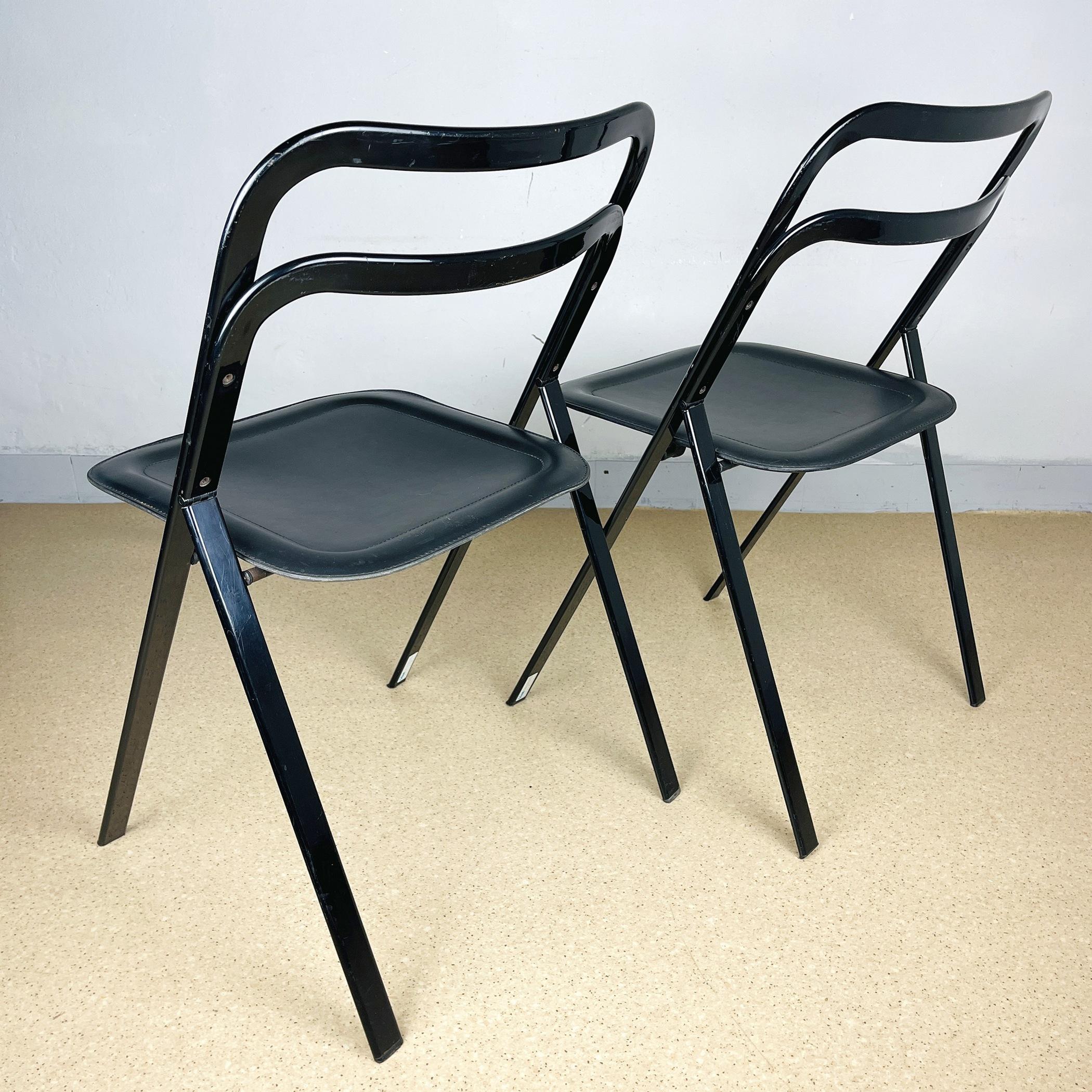 Set of 2 Italian Folding Chairs by Giorgio Cattelan for Cidue, 1970s 2