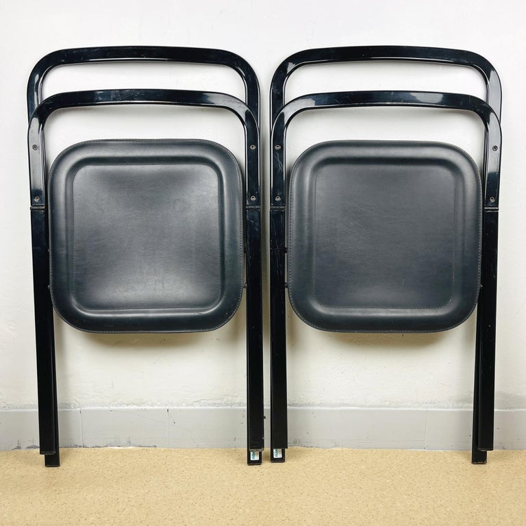 Set of 2 Italian Folding Chairs by Giorgio Cattelan for Cidue, 1970s For Sale 3