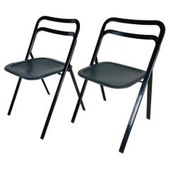 Set of 2 Italian Folding Chairs by Giorgio Cattelan for Cidue, 1970s