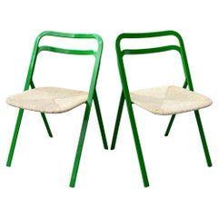 Set of 2 Italian Folding Chairs by Giorgio Cattelan for Cidue, 1970s
