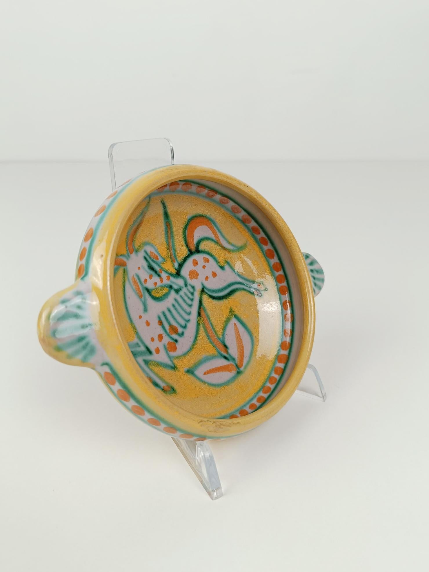 Set of 2 Italian Handmade Bowls in Vietri Ceramic By Vincenzo Pinto, 1950s For Sale 4