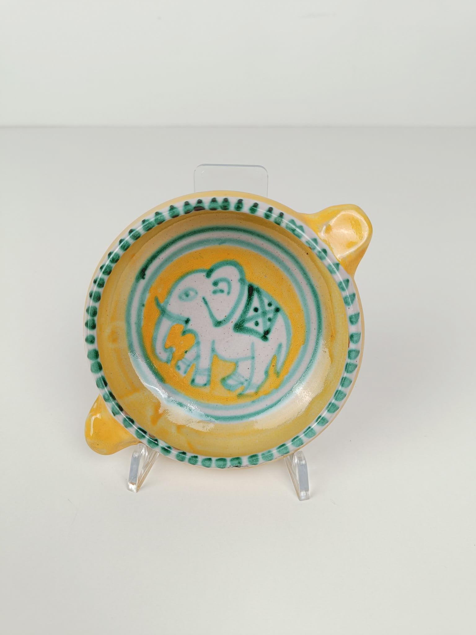 Hand-Crafted Set of 2 Italian Handmade Bowls in Vietri Ceramic By Vincenzo Pinto, 1950s For Sale