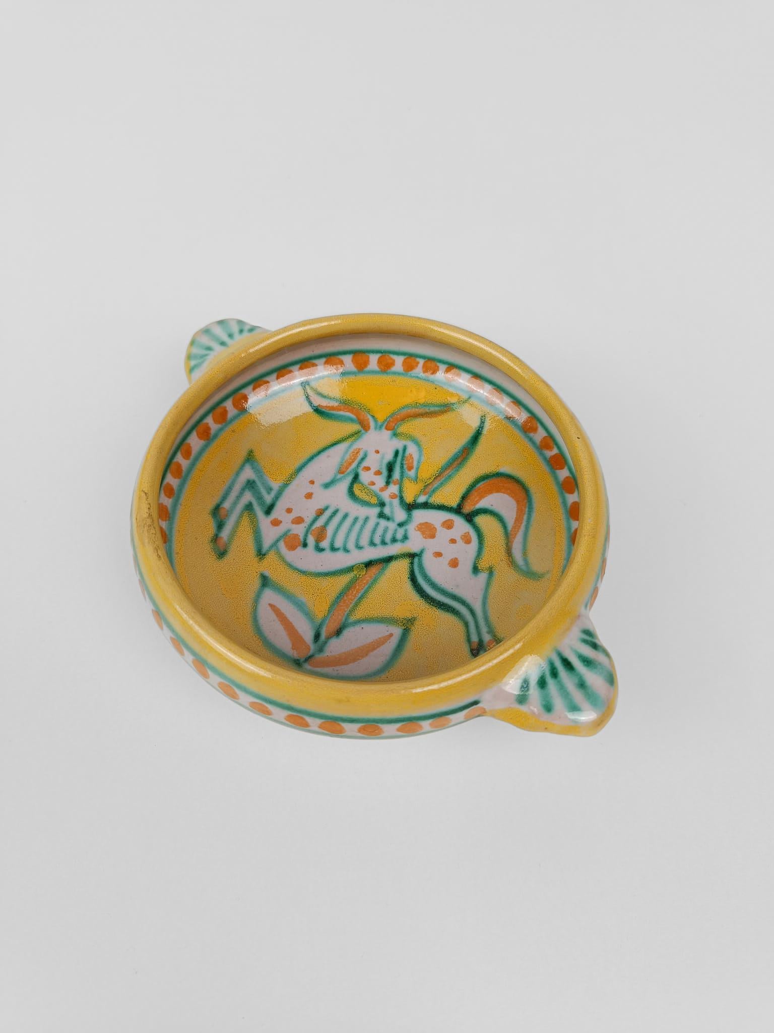 Set of 2 Italian Handmade Bowls in Vietri Ceramic By Vincenzo Pinto, 1950s For Sale 2