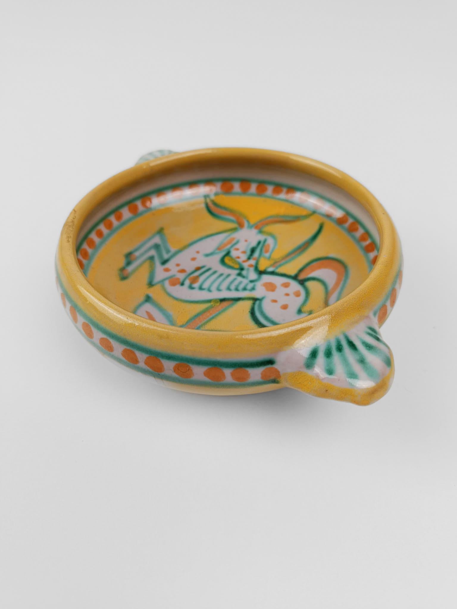 Set of 2 Italian Handmade Bowls in Vietri Ceramic By Vincenzo Pinto, 1950s For Sale 3