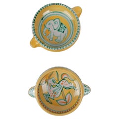 Set of 2 Italian Handmade Bowls in Vietri Ceramic By Vincenzo Pinto, 1950s