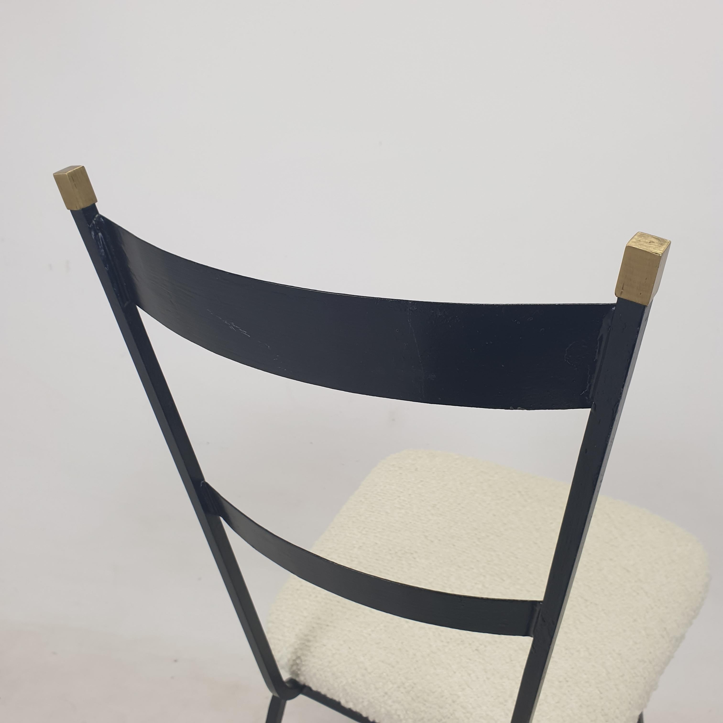 Set of 2 Italian Metal and Brass Chairs, 1960's For Sale 6
