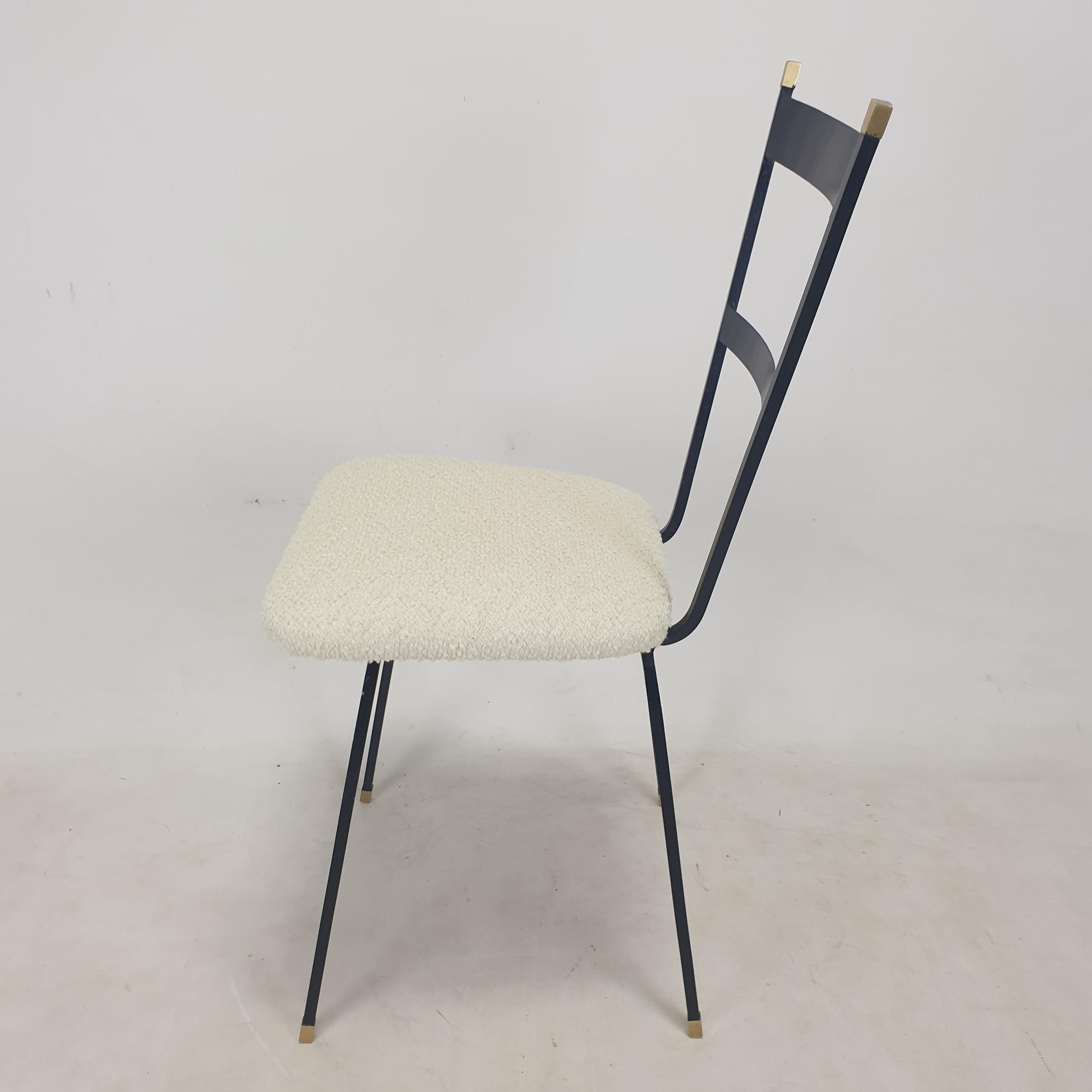 Set of 2 Italian Metal and Brass Chairs, 1960's For Sale 10