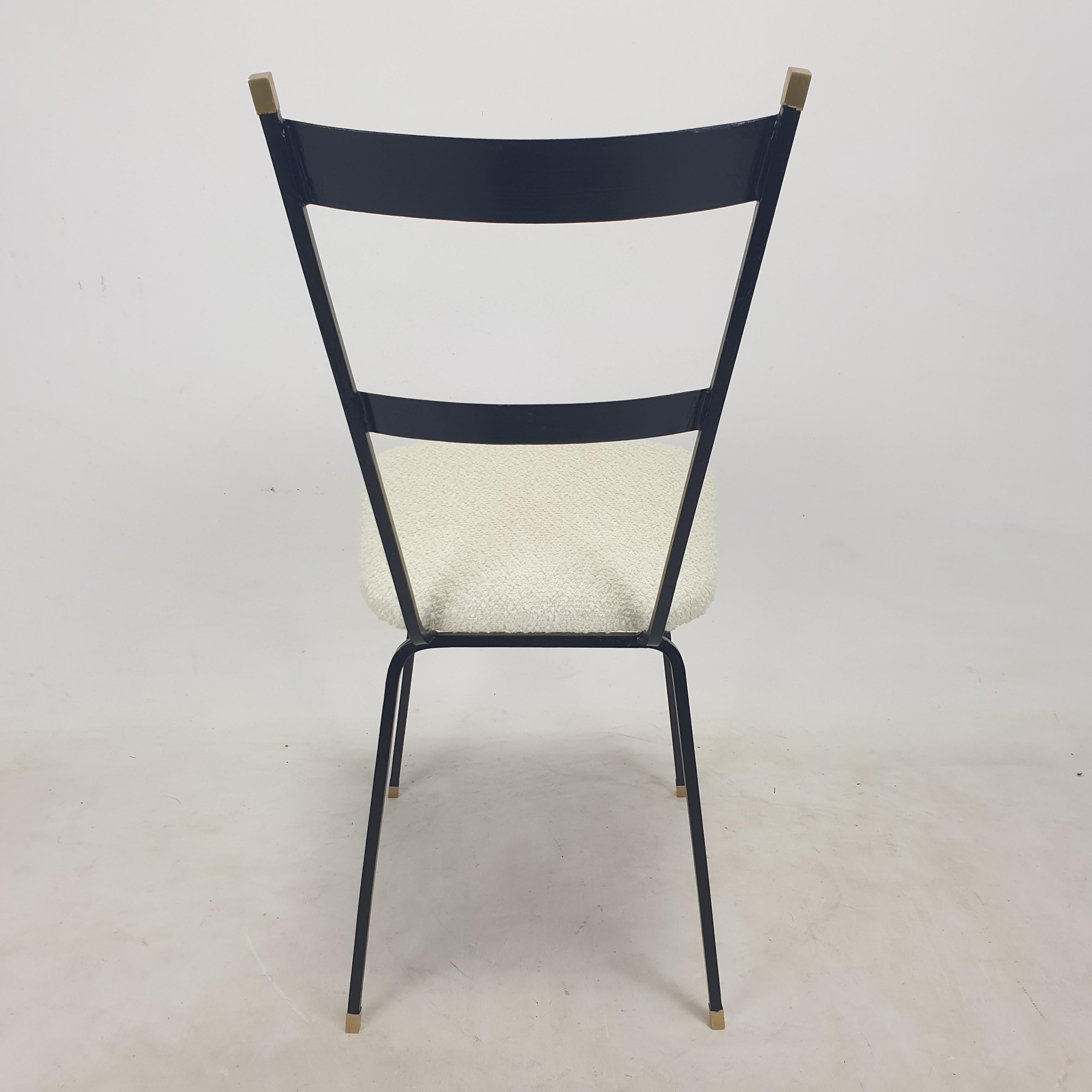 Set of 2 Italian Metal and Brass Chairs, 1960's For Sale 12