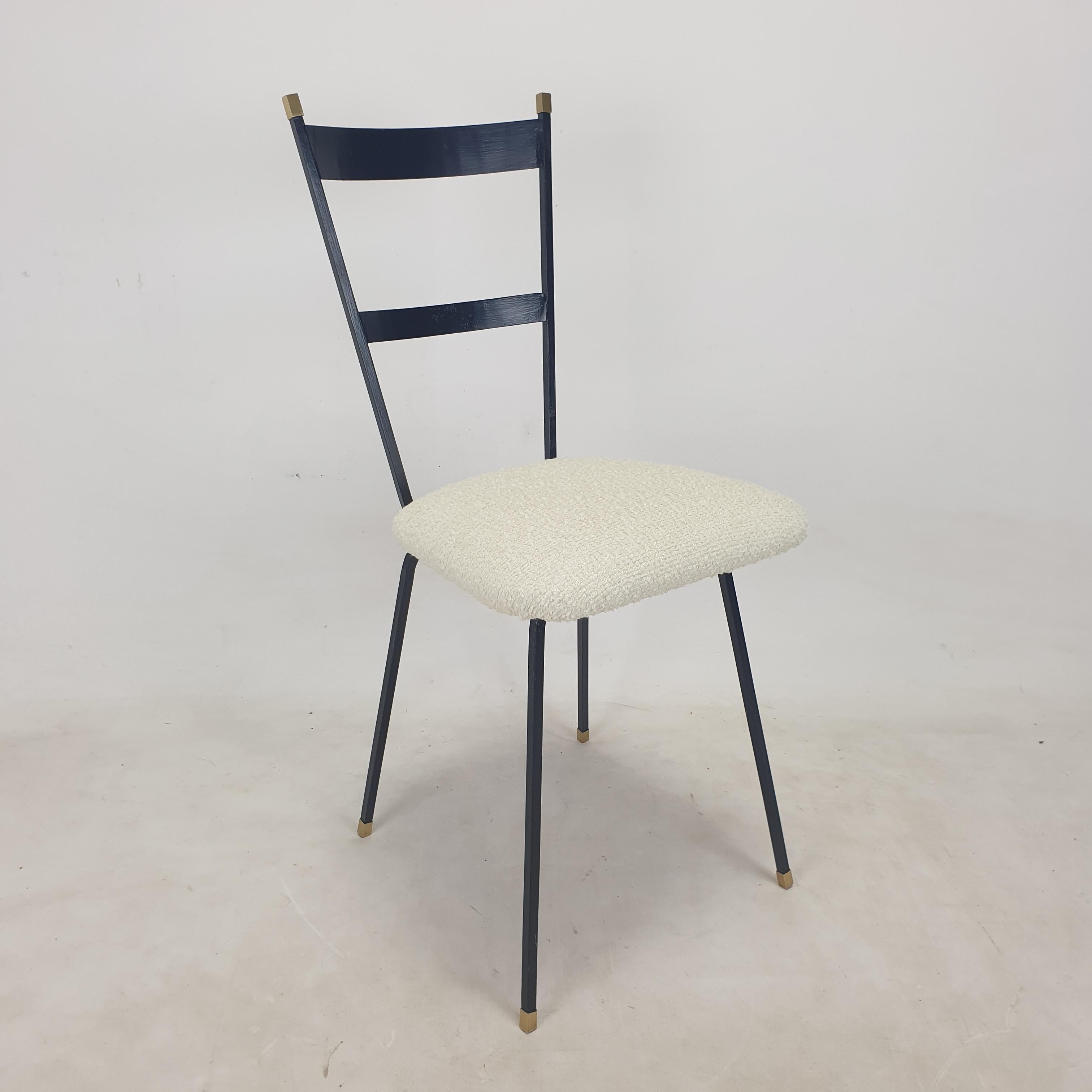 Mid-20th Century Set of 2 Italian Metal and Brass Chairs, 1960's For Sale