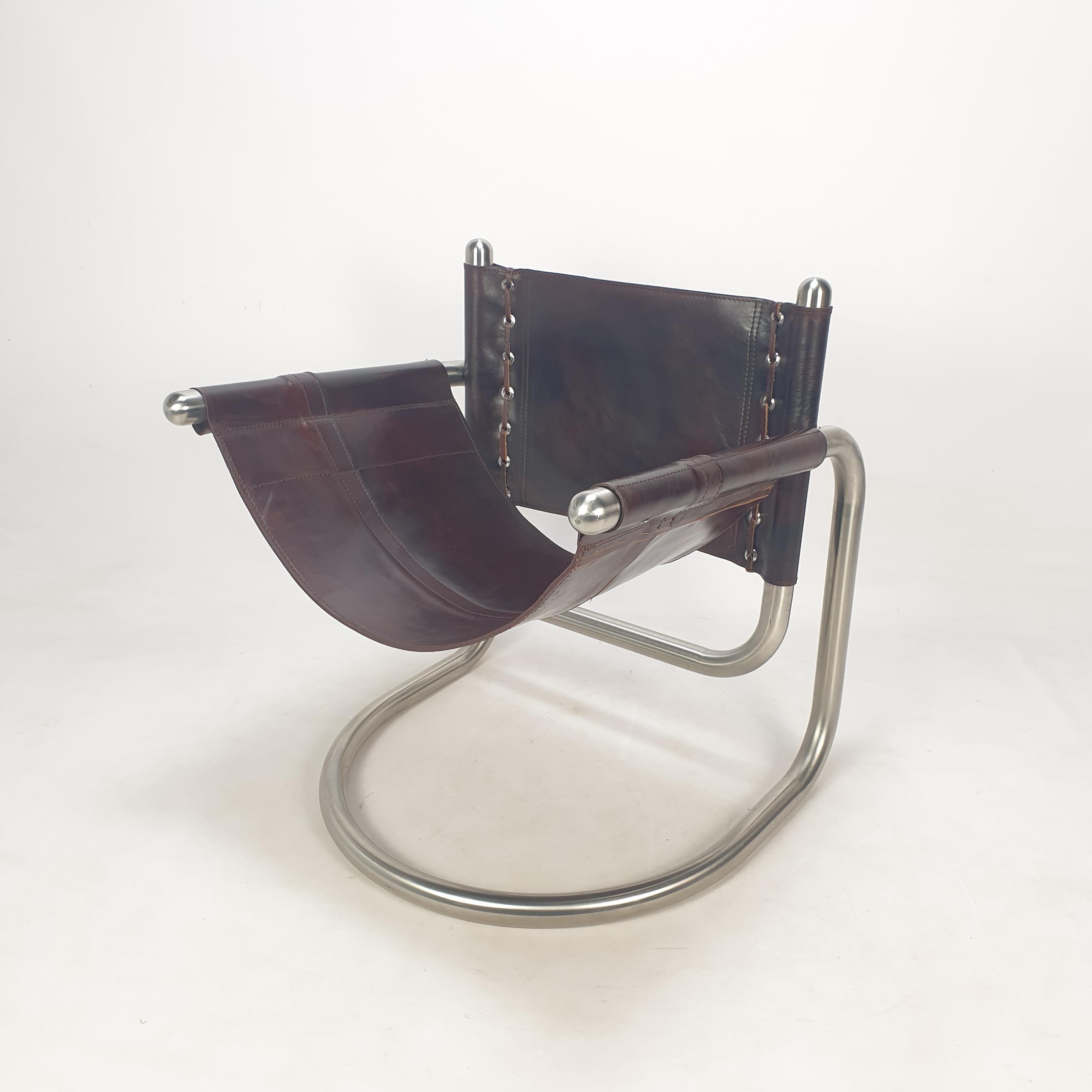 Mid-Century Modern Set of 2 Italian Mid Century Lounge Chairs, 1980's For Sale