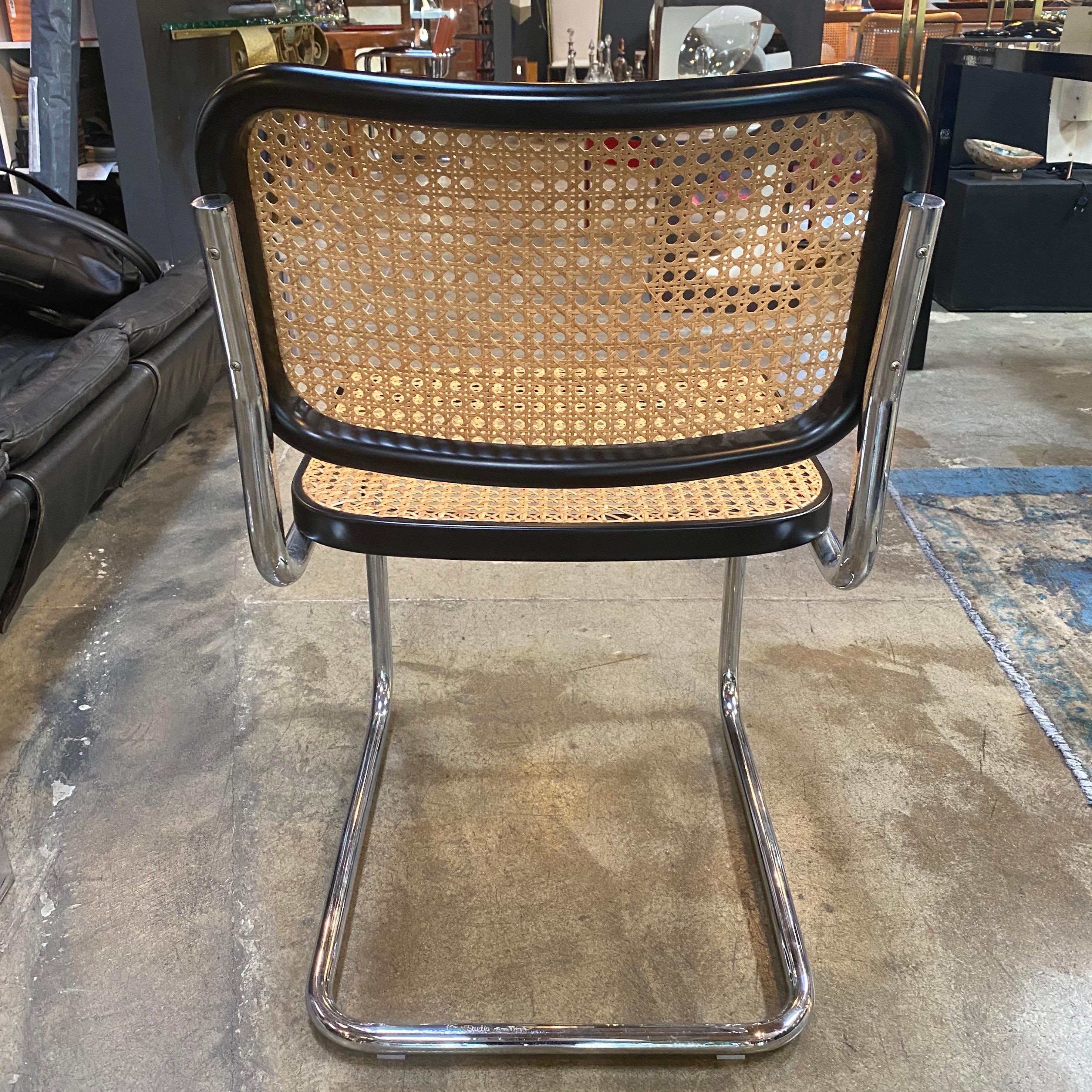 Set of 2 Italian Mid-Century Modern Dining Chairs by Marcel Breuer In Good Condition In Los Angeles, CA