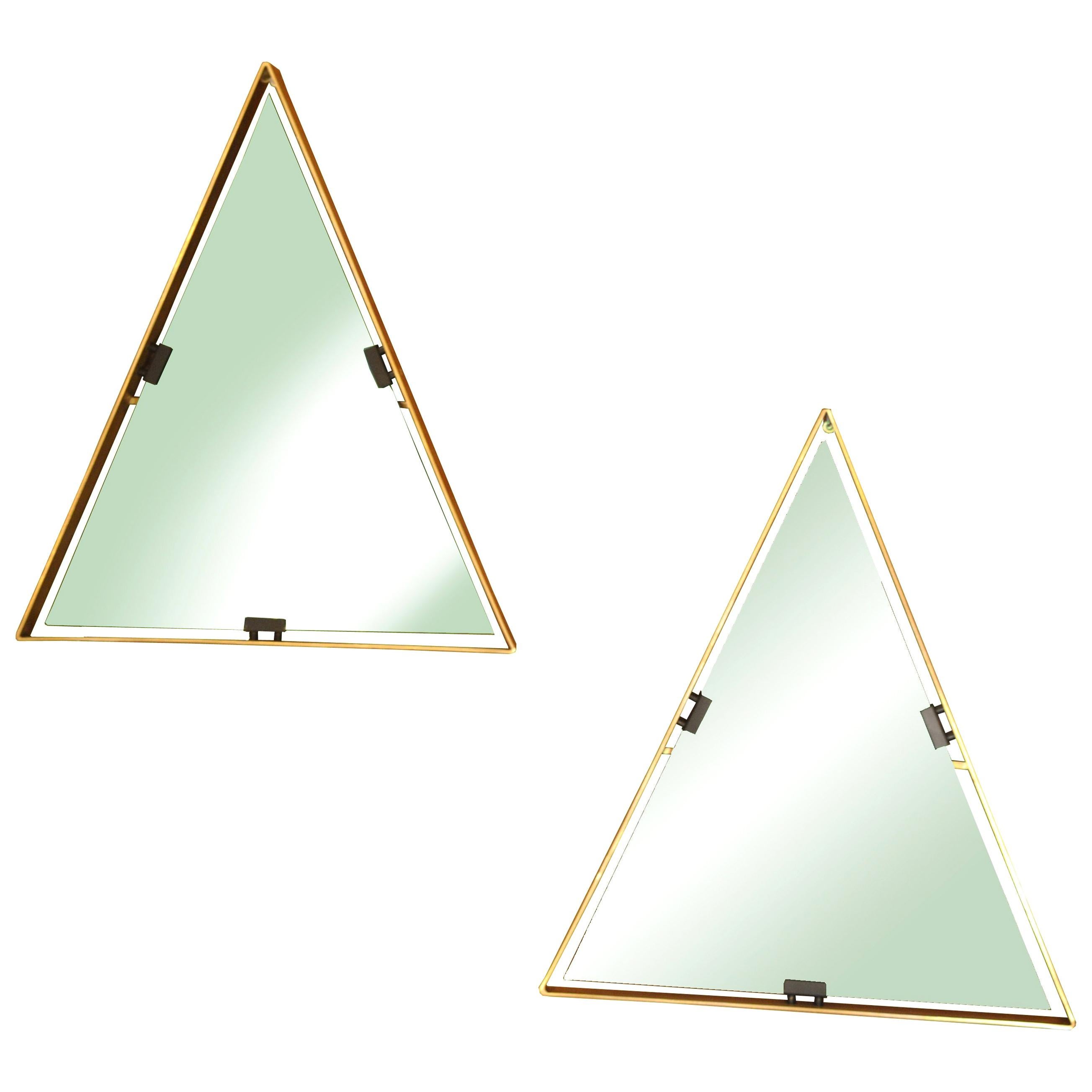 Set of 2 Italian Mirrors in Brass by Cellule Creative Studio for Misia Arte