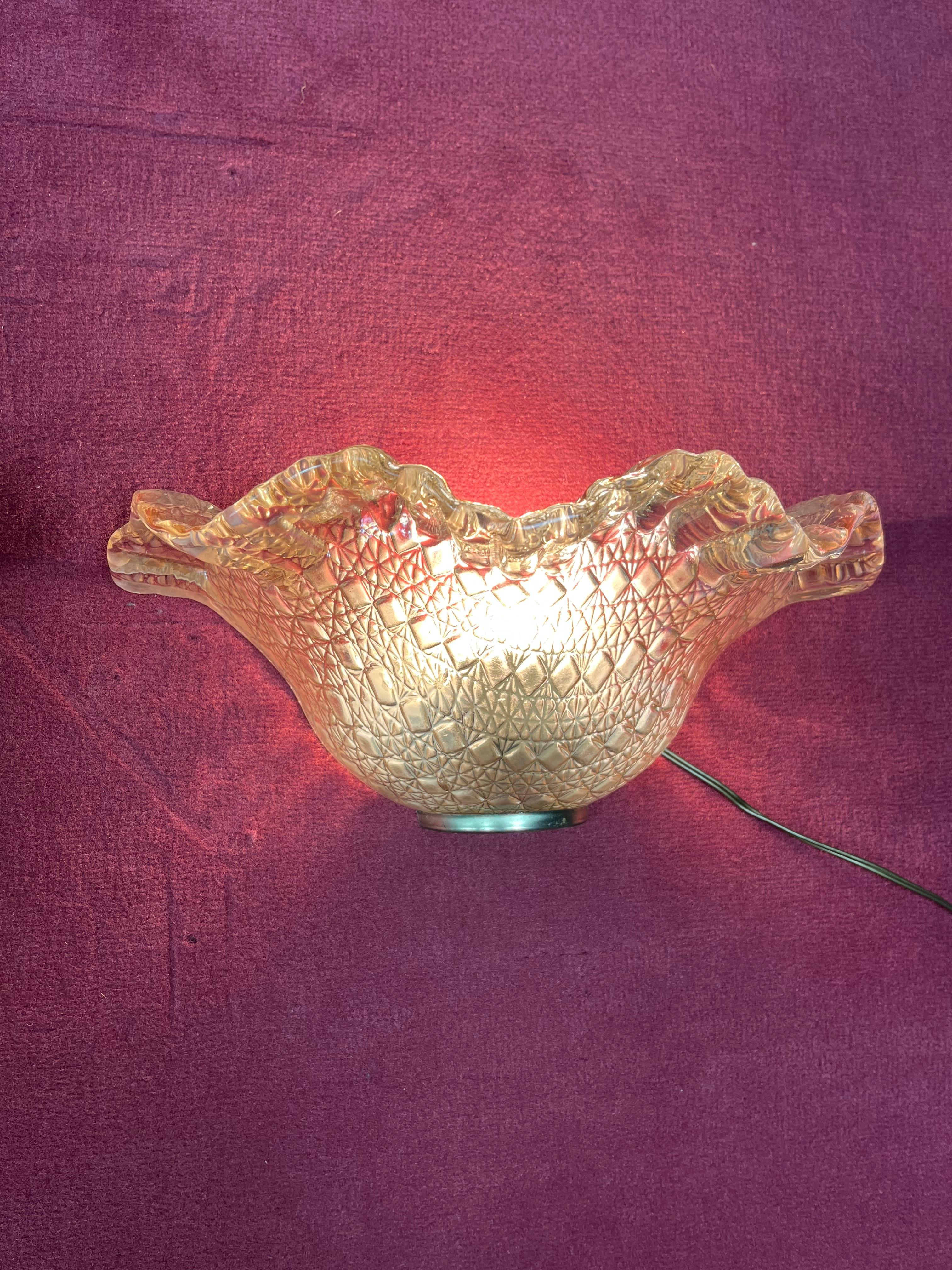 Ensemble de 2 appliques italiennes en verre de Murano 