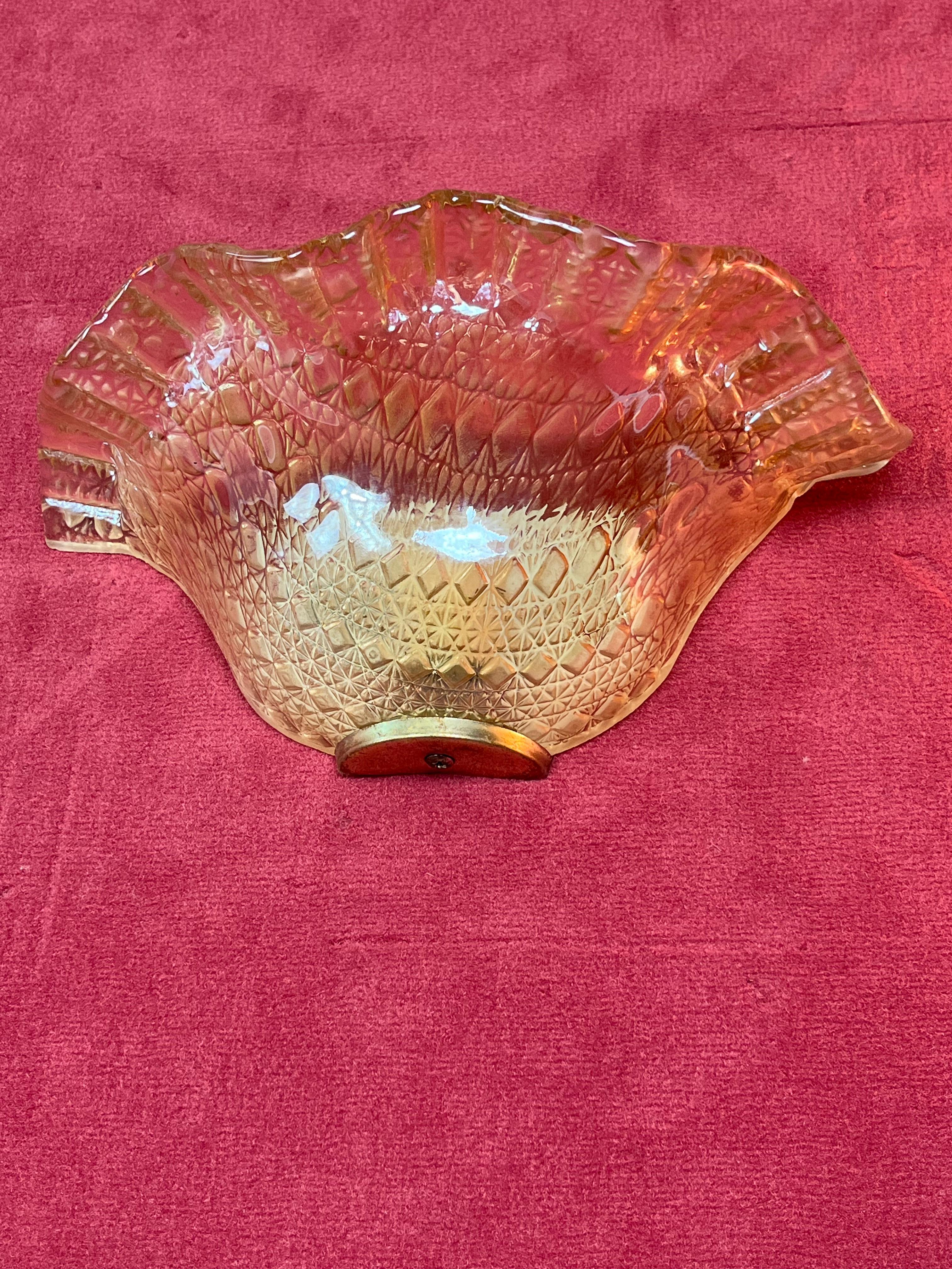 Métal Ensemble de 2 appliques italiennes en verre de Murano 