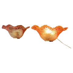 Set Of 2 Italian Murano Glass Wall Lamps "Società Italiana Idea Linea Luce" 1980