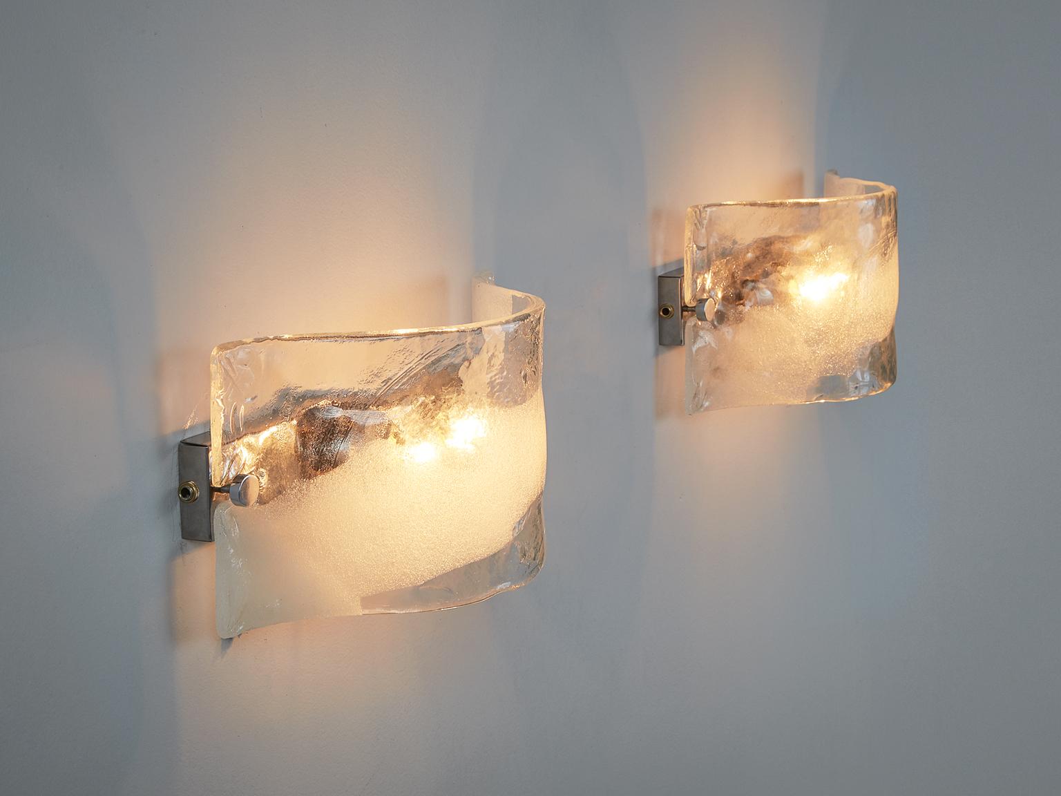 Mid-20th Century Set of 2 Italian Murano Glass Wall Lights