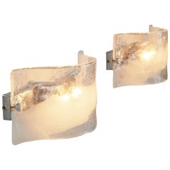 2er-Set Wandleuchten aus italienischem Muranoglas