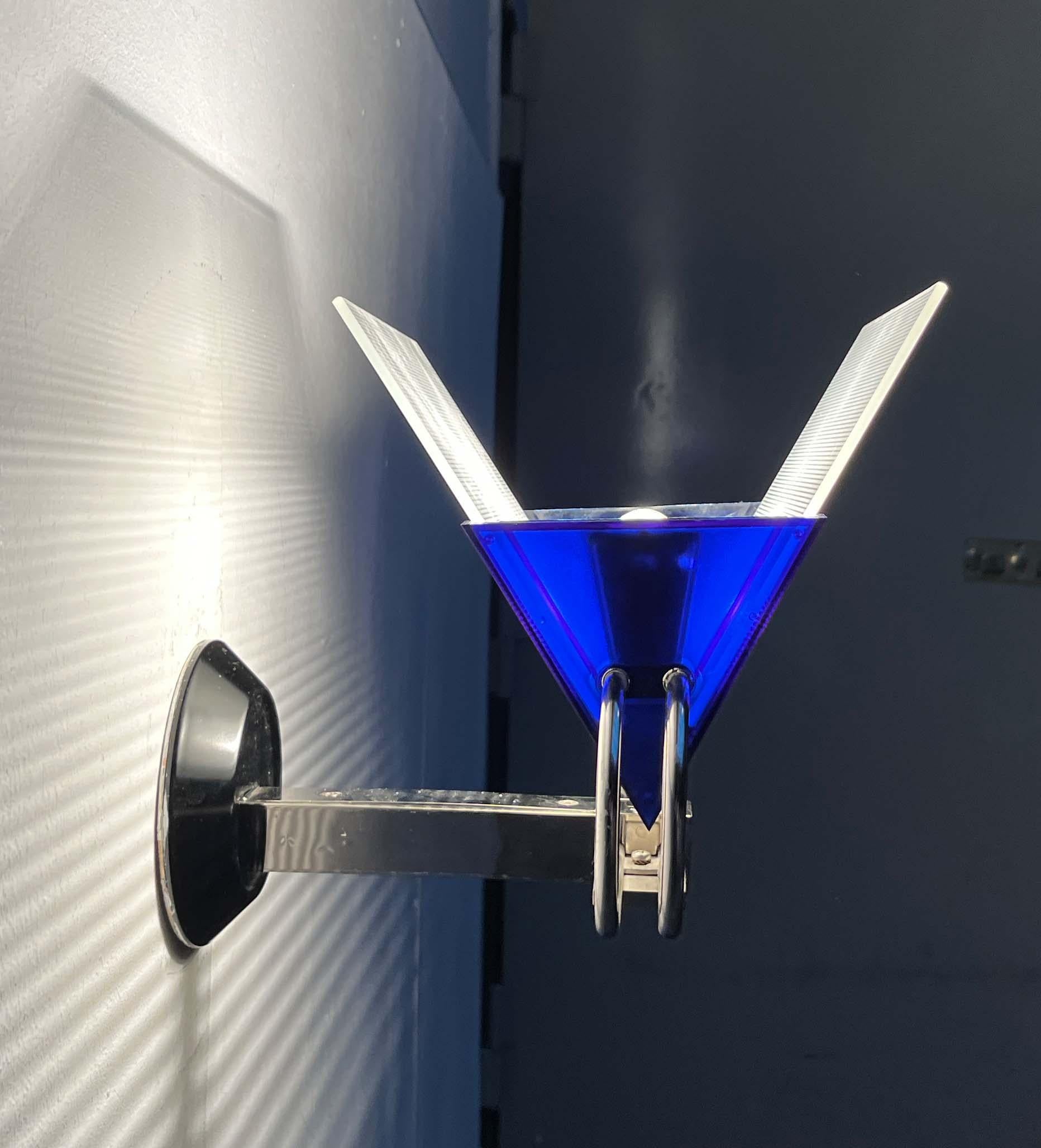 Juego de 2 apliques italianos postmodernos de murana Perry King S. Miranda Arteluce Años 80 en venta 8