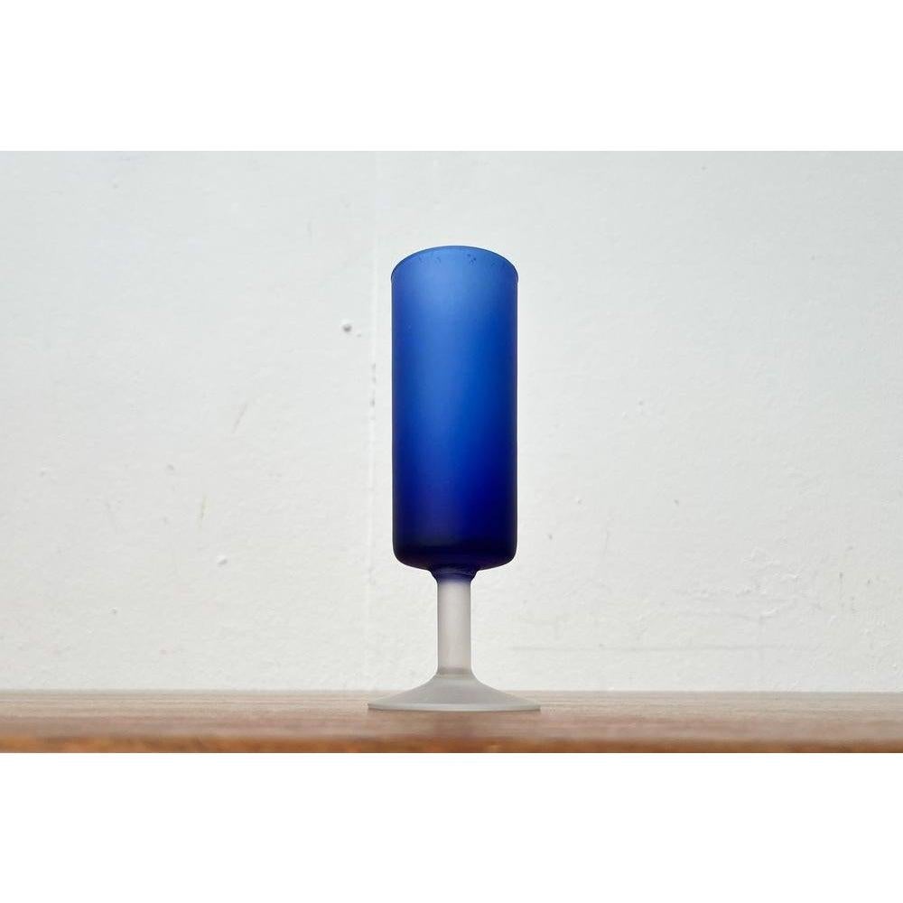 Post-Modern Set of 2 Italian Satinato Series Vase and Glass Attributed to Carlo Moretti, 70s For Sale