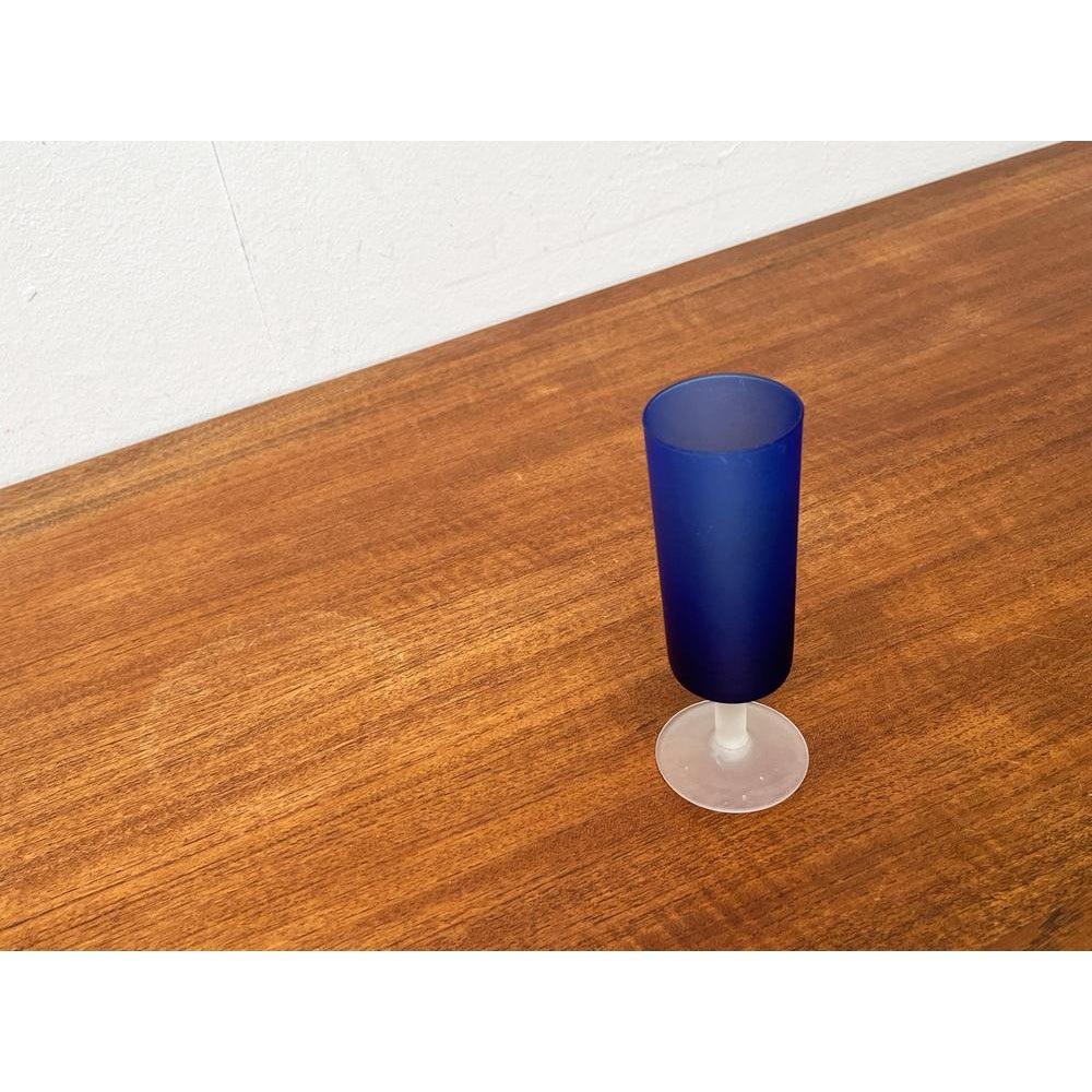 Set of 2 Italian Satinato Series Vase and Glass Attributed to Carlo Moretti, 70s For Sale 1