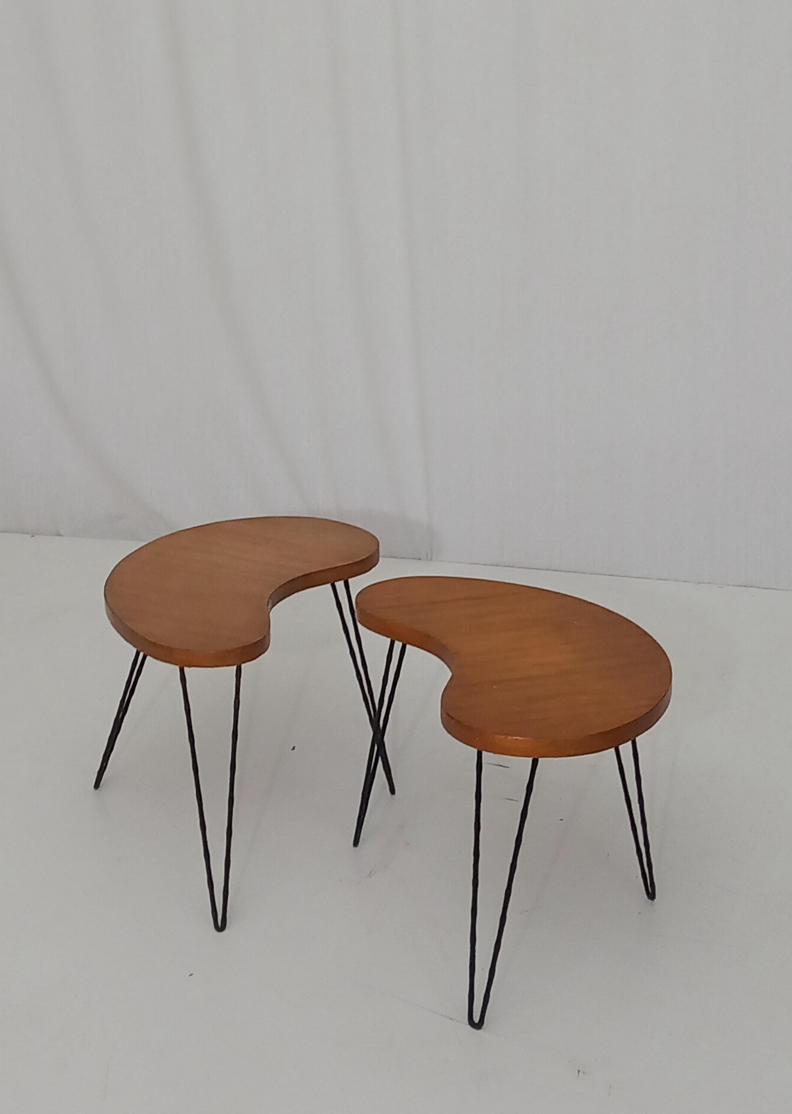 Mid-Century Modern Set of 2 Italian Small Tables, 1950s For Sale