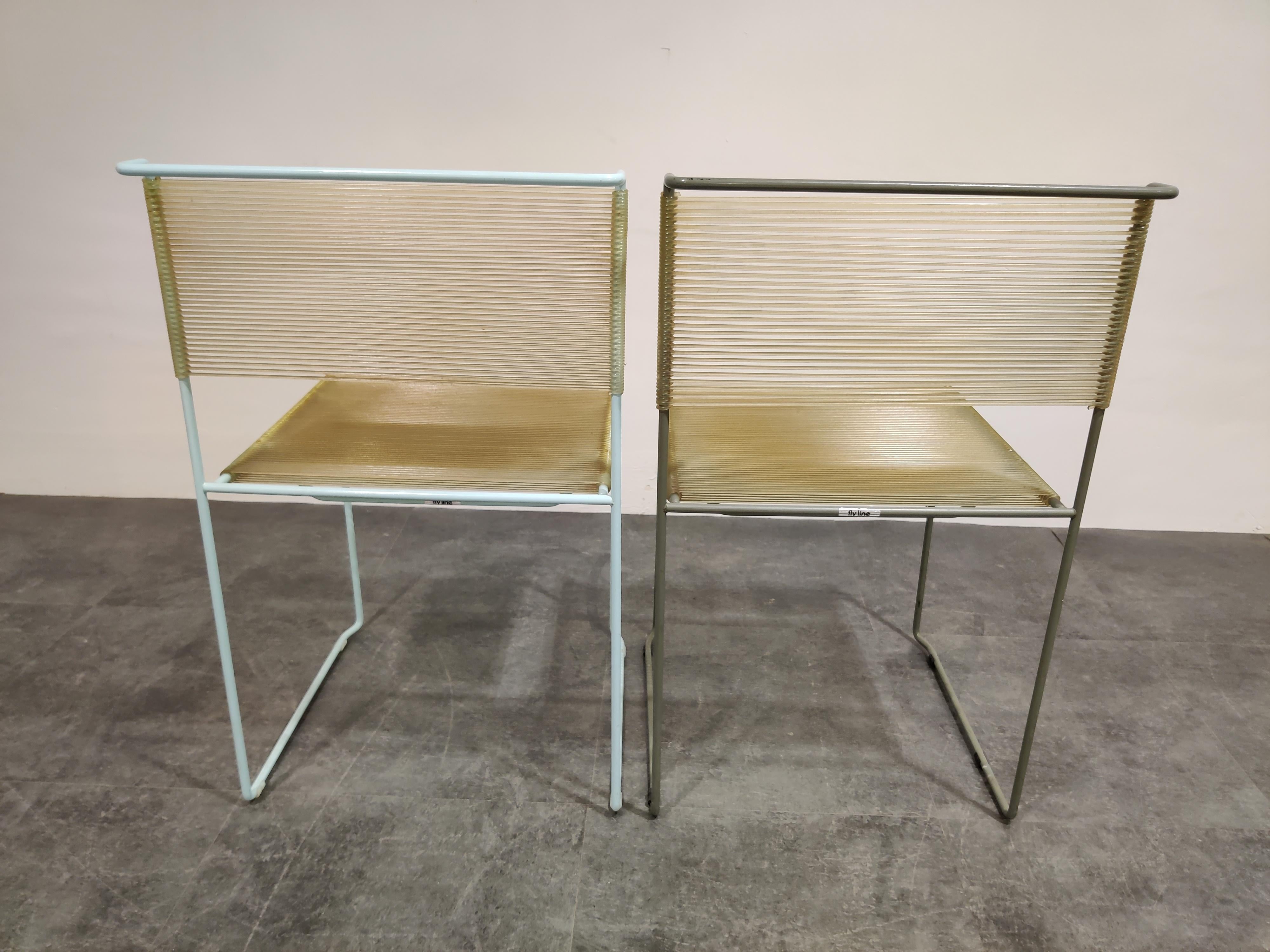 Mid-Century Modern Set of 2 Italian Spaghetti Chairs by Giandomenico Belotti, 1970s