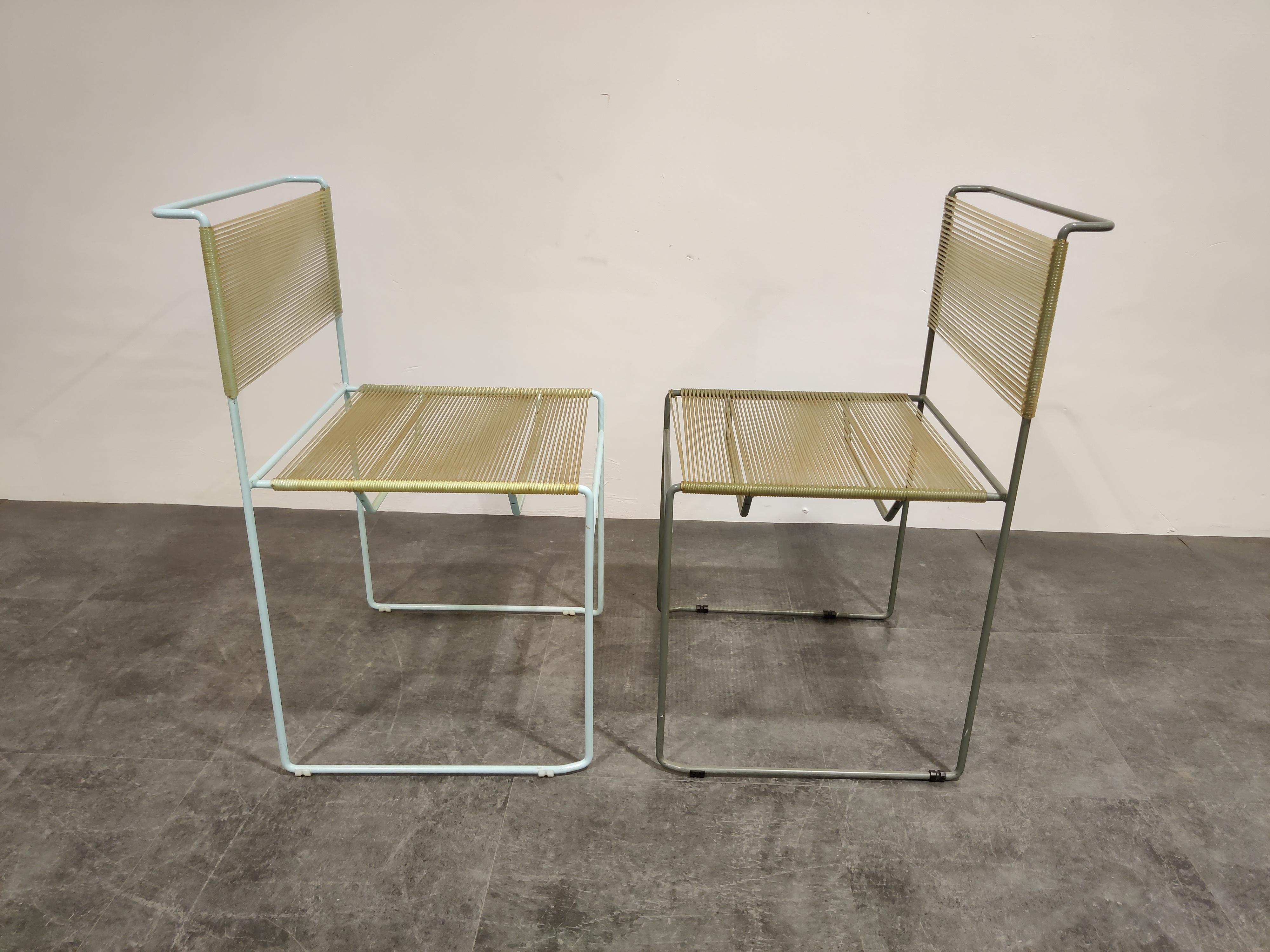 Set of 2 Italian Spaghetti Chairs by Giandomenico Belotti, 1970s In Good Condition In HEVERLEE, BE