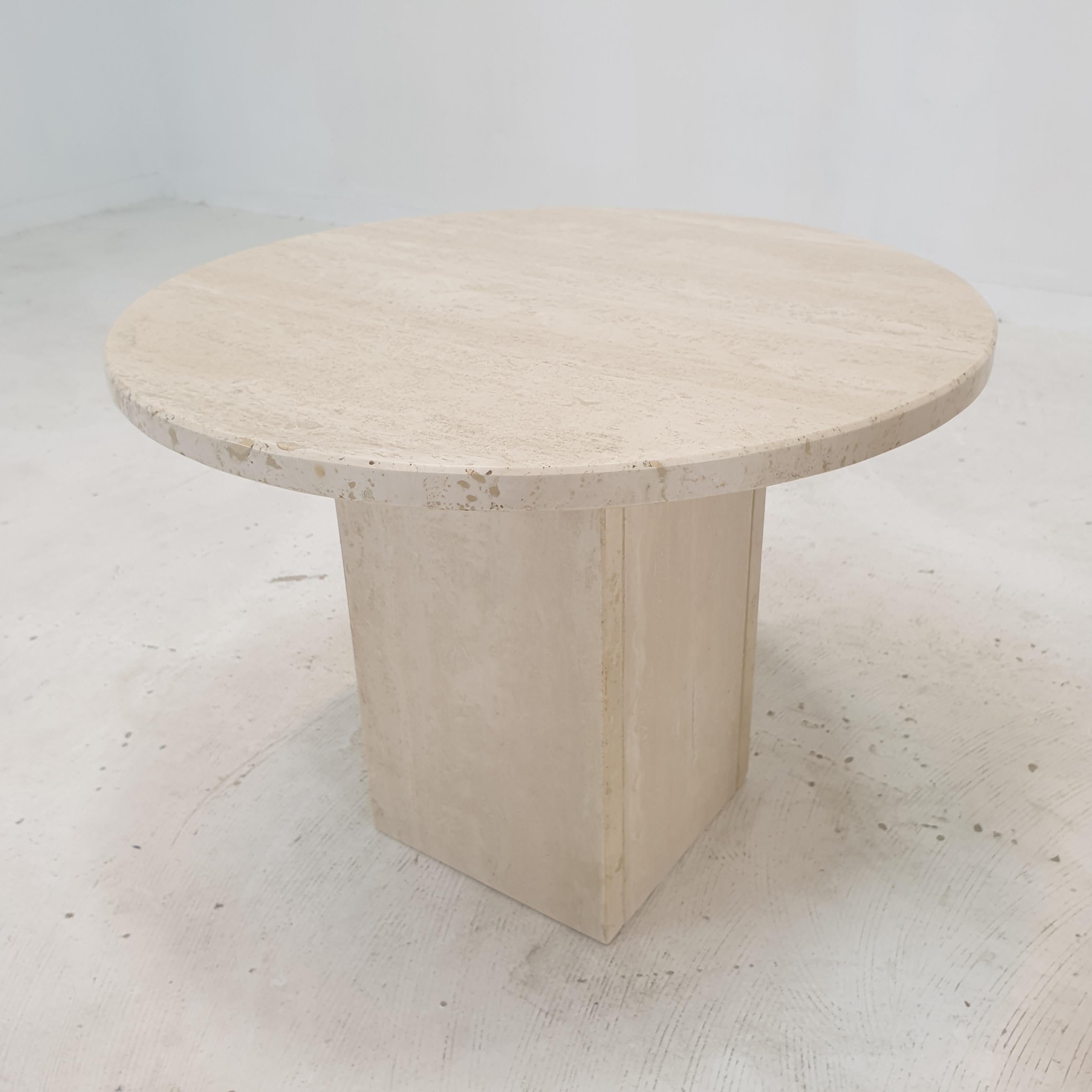 Set of 2 Italian Travertine Coffee or Side Tables, 1980s 5