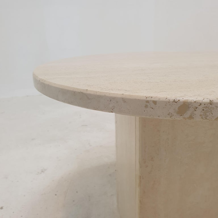 Set of 2 Italian Travertine Coffee or Side Tables, 1980s For Sale 7