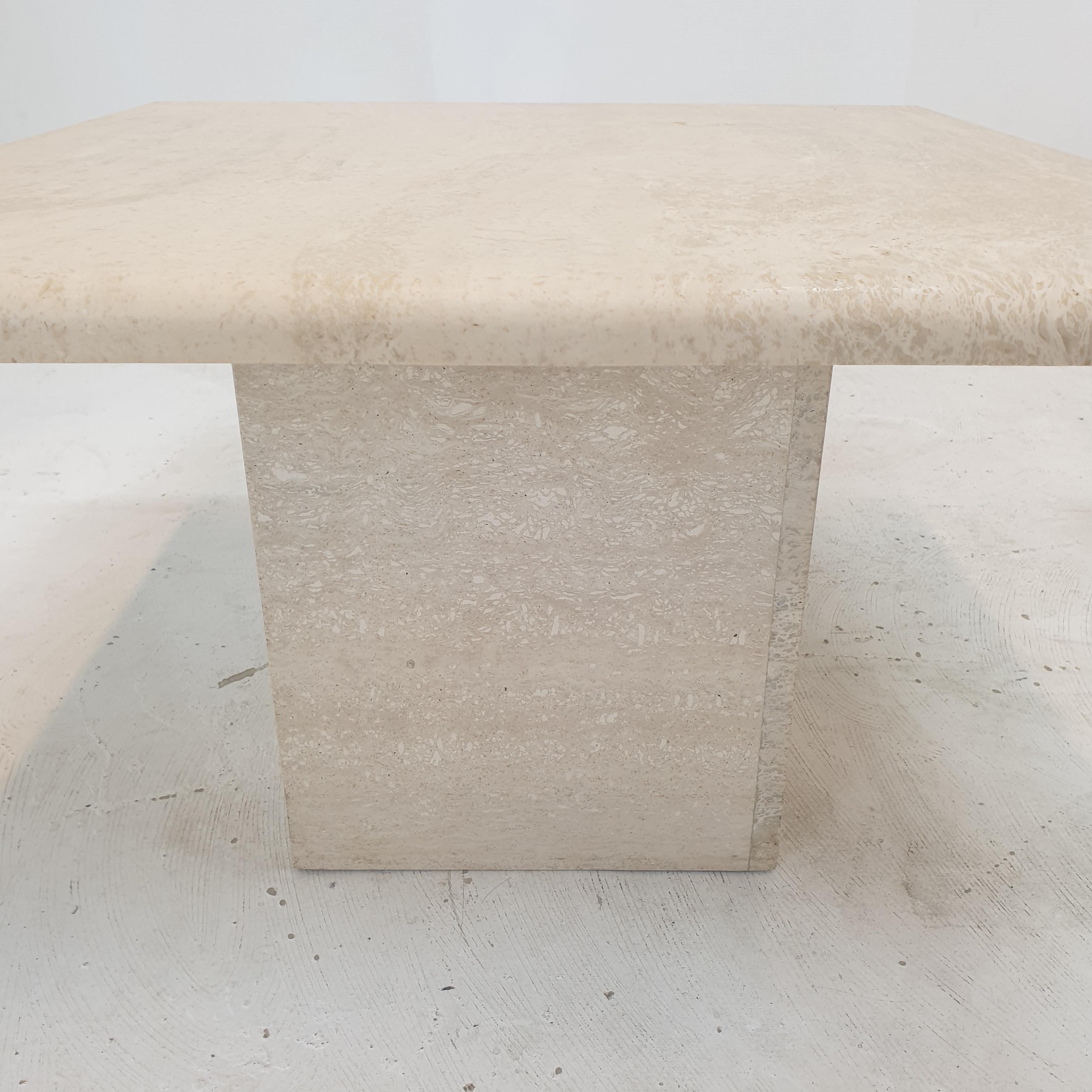 Set of 2 Italian Travertine Coffee or Side Tables, 1980s For Sale 9