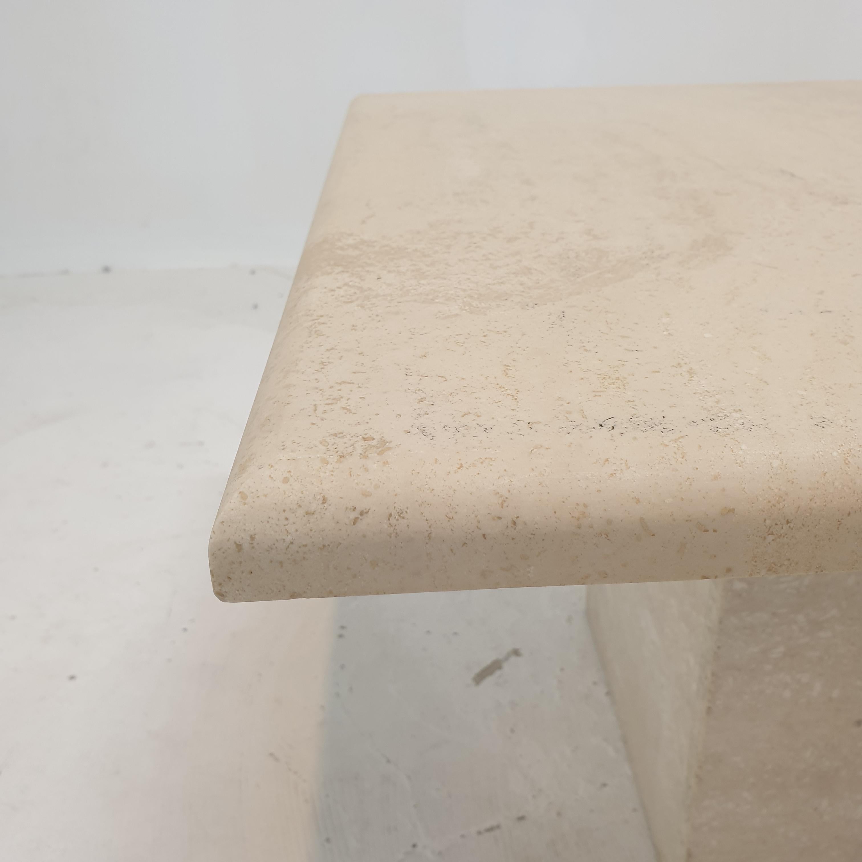 Set of 2 Italian Travertine Coffee or Side Tables, 1980s For Sale 12