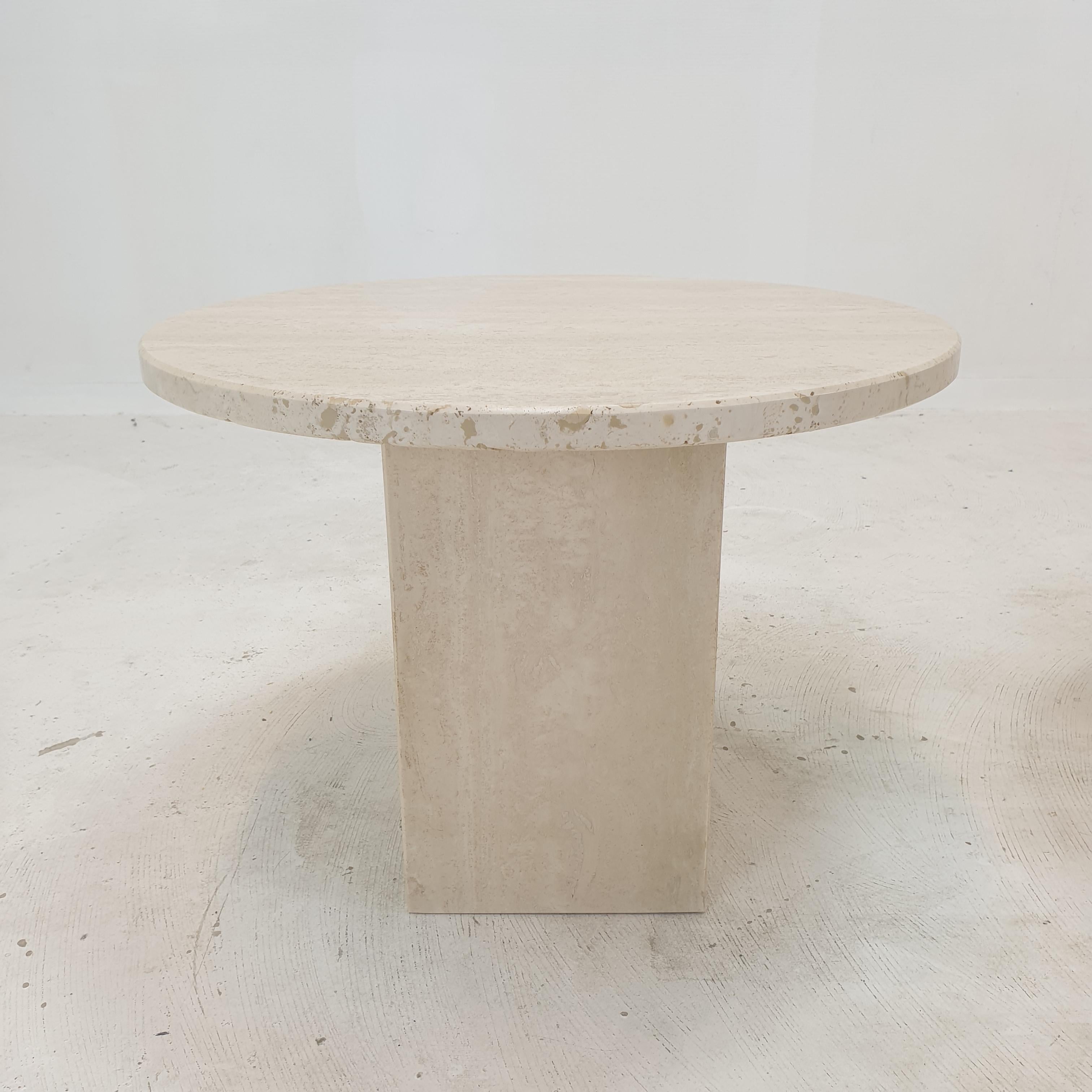 Set of 2 Italian Travertine Coffee or Side Tables, 1980s 3