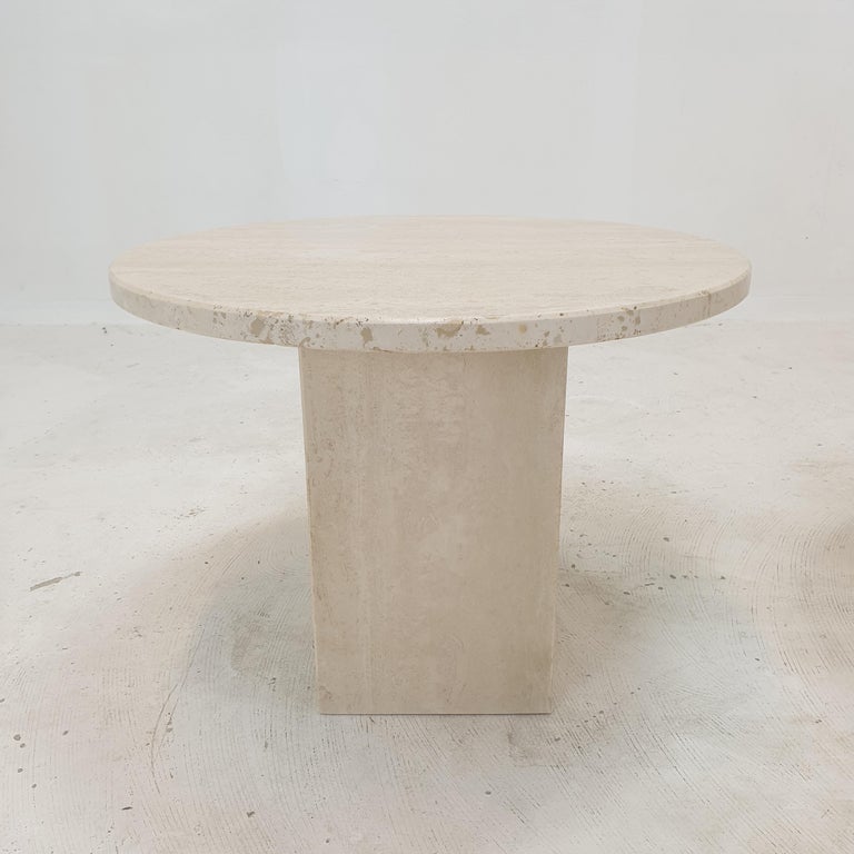 Set of 2 Italian Travertine Coffee or Side Tables, 1980s For Sale 3