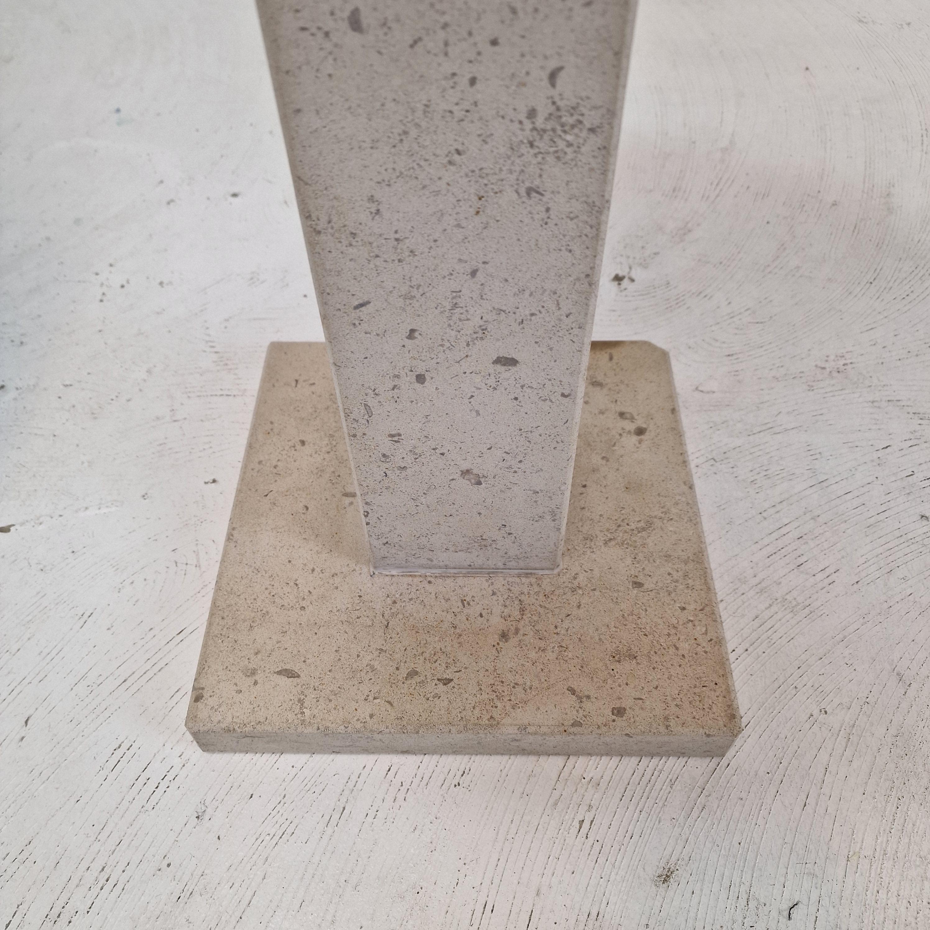 Set of 2 Italian Travertine or Stone Pedestals or Side Tables, 1980s For Sale 7