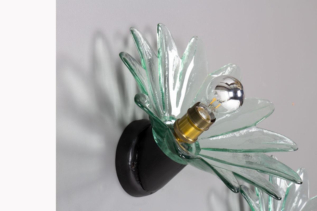 2 italienische Wall Lights aus Glas, 1970 (Italienisch) im Angebot