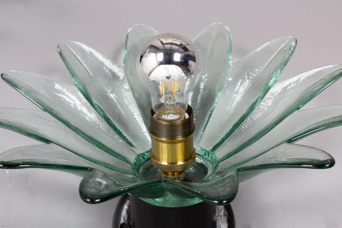 2 italienische Wall Lights aus Glas, 1970 im Zustand „Gut“ im Angebot in JASSANS-RIOTTIER, FR