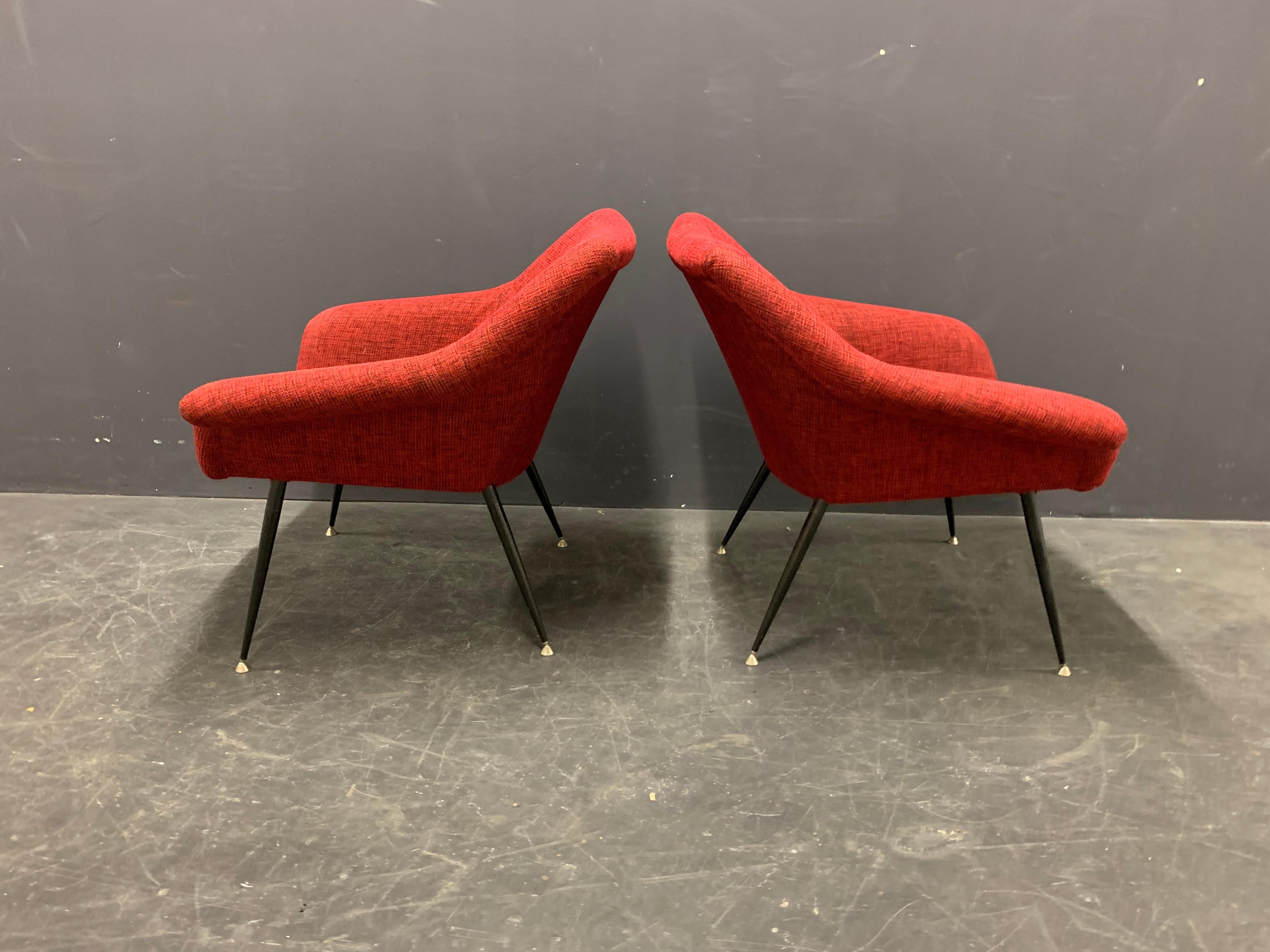 Set of 2 Italian Lounge Chairs For Sale 5