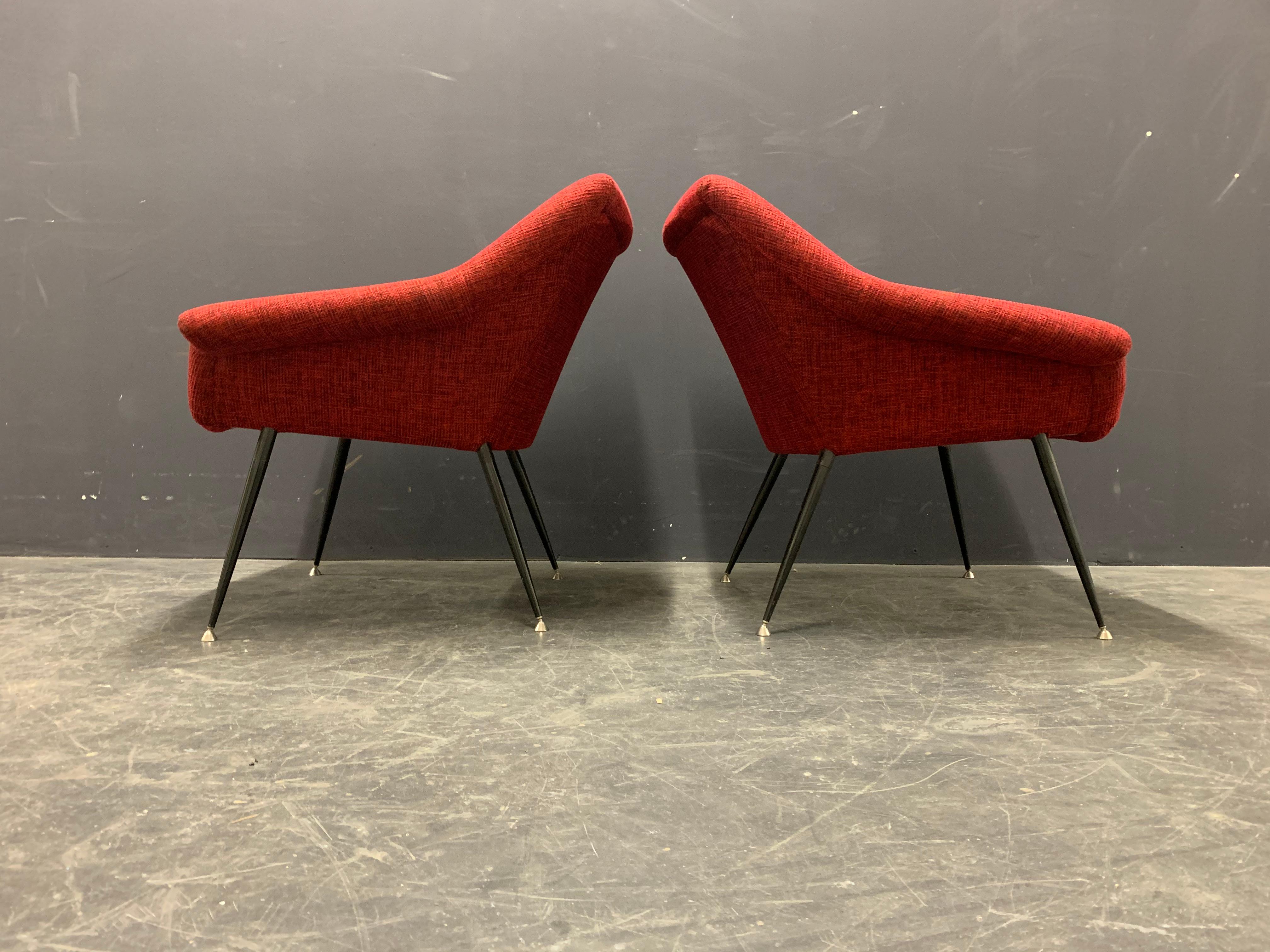Set of 2 Italian Lounge Chairs For Sale 6