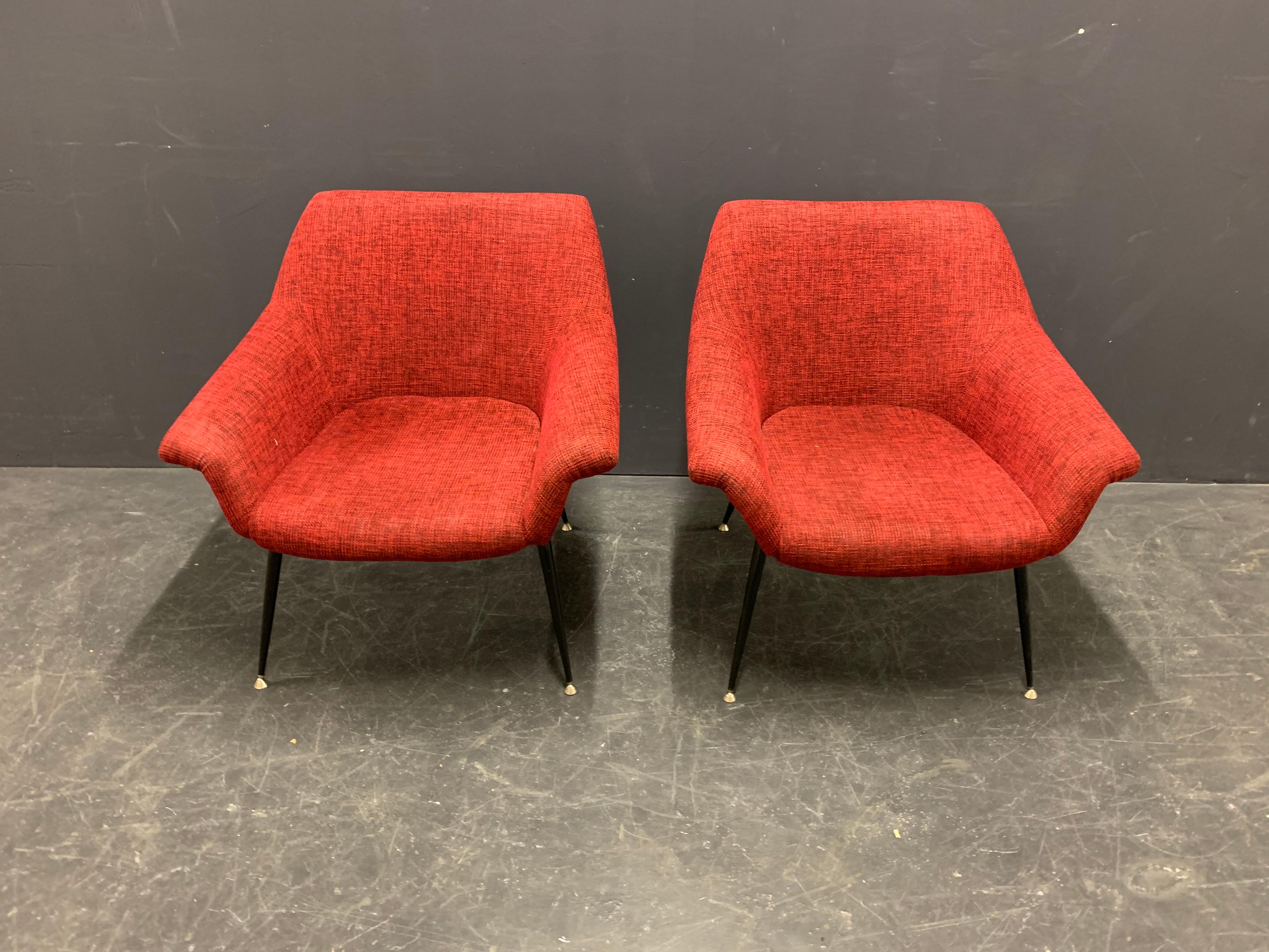 Set of 2 Italian Lounge Chairs In Good Condition For Sale In Munich, DE