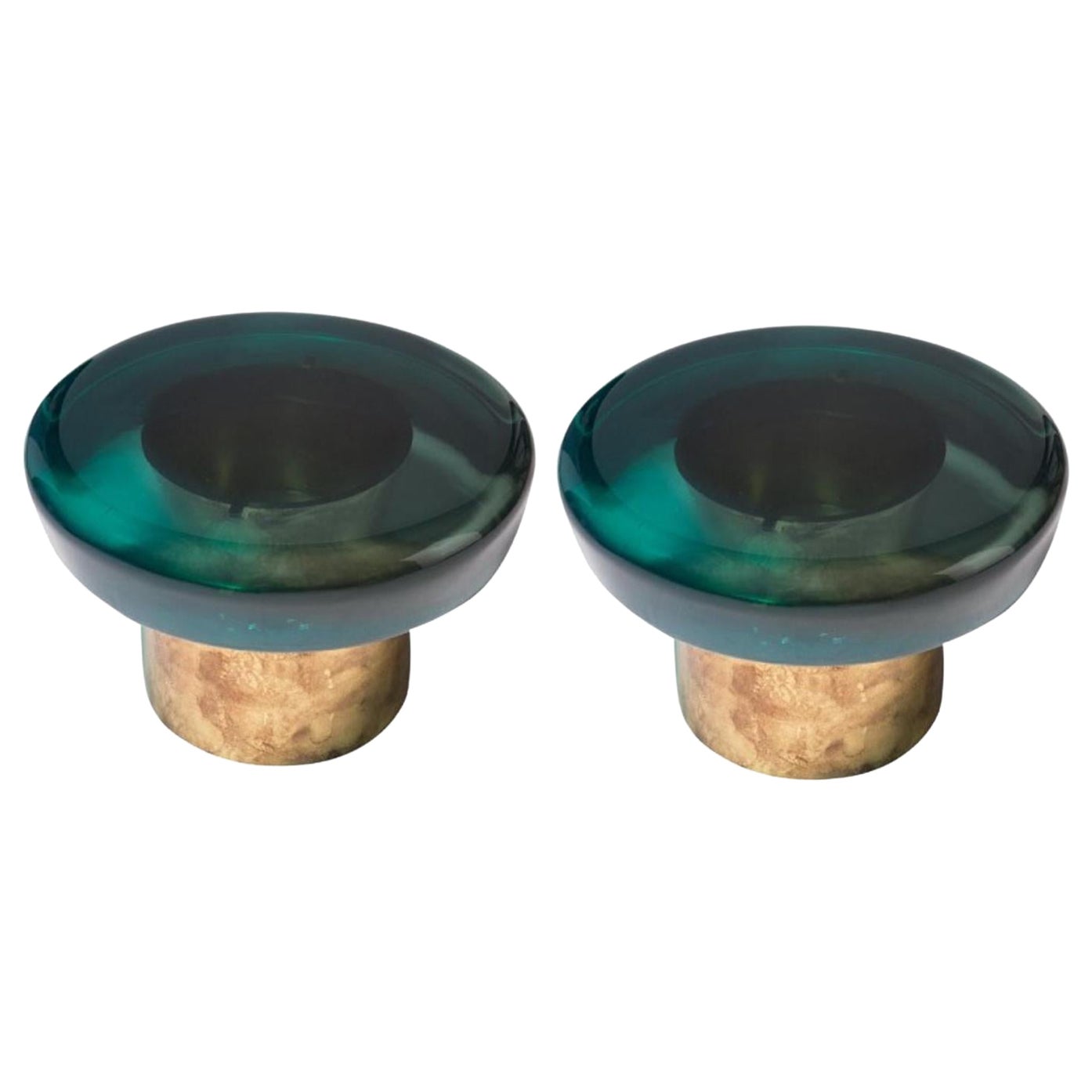 Ensemble de 2 tables basses en jade par Draga & Aurel