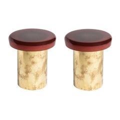 Set aus 2 Hockern aus Jade von Draga & Aurel