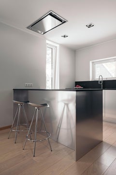 Kitchen Counter Stools model "Jamacia" by Pepe Cortes Silver Seat, Chromed Steel