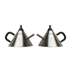 Set de 2 teteras postmodernas japonesas de acero inoxidable