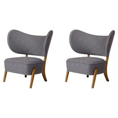 Set of 2 Tmbo Lounge Chairs in Oak and Kongaline & Seafoam by Mazo Design