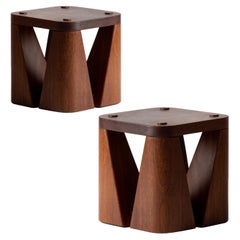 set of 2 Jeri Bench in Dark Brown Wood