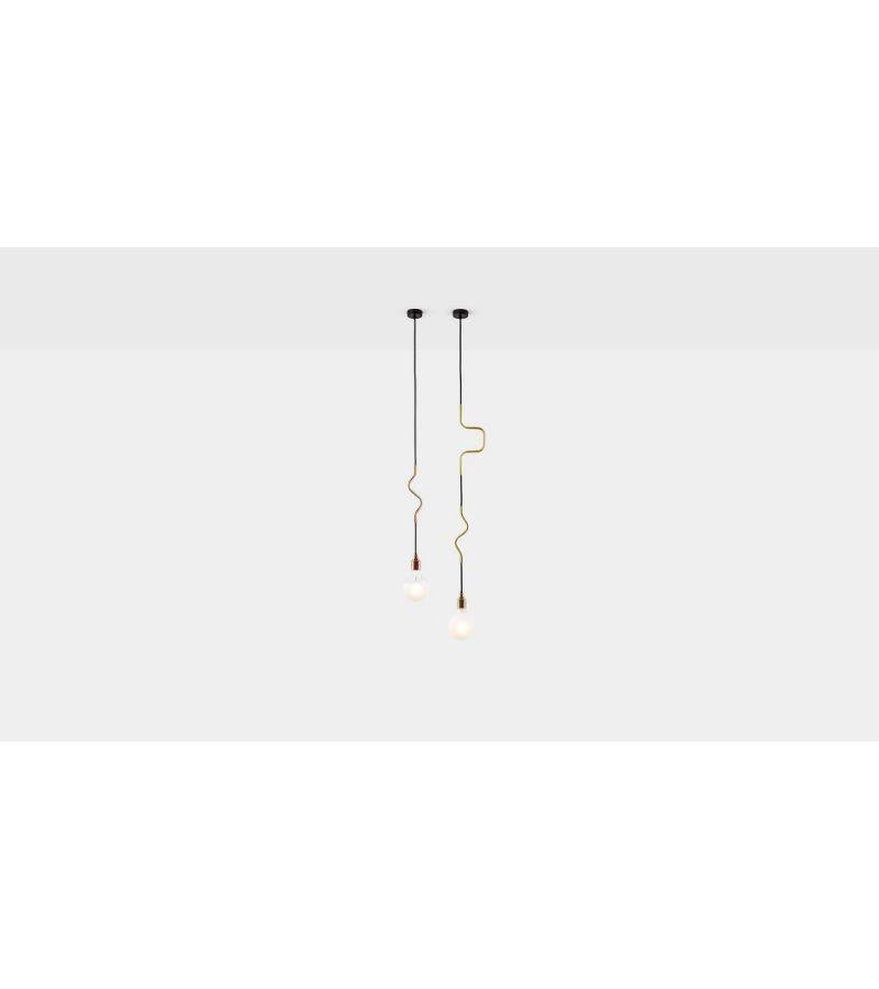 Blackened Set of 2 Jewellery Single and Double Pendant Lights by Volker Haug For Sale