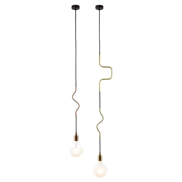 Set of 2 Jewellery Single and Double Pendant Lights by Volker Haug