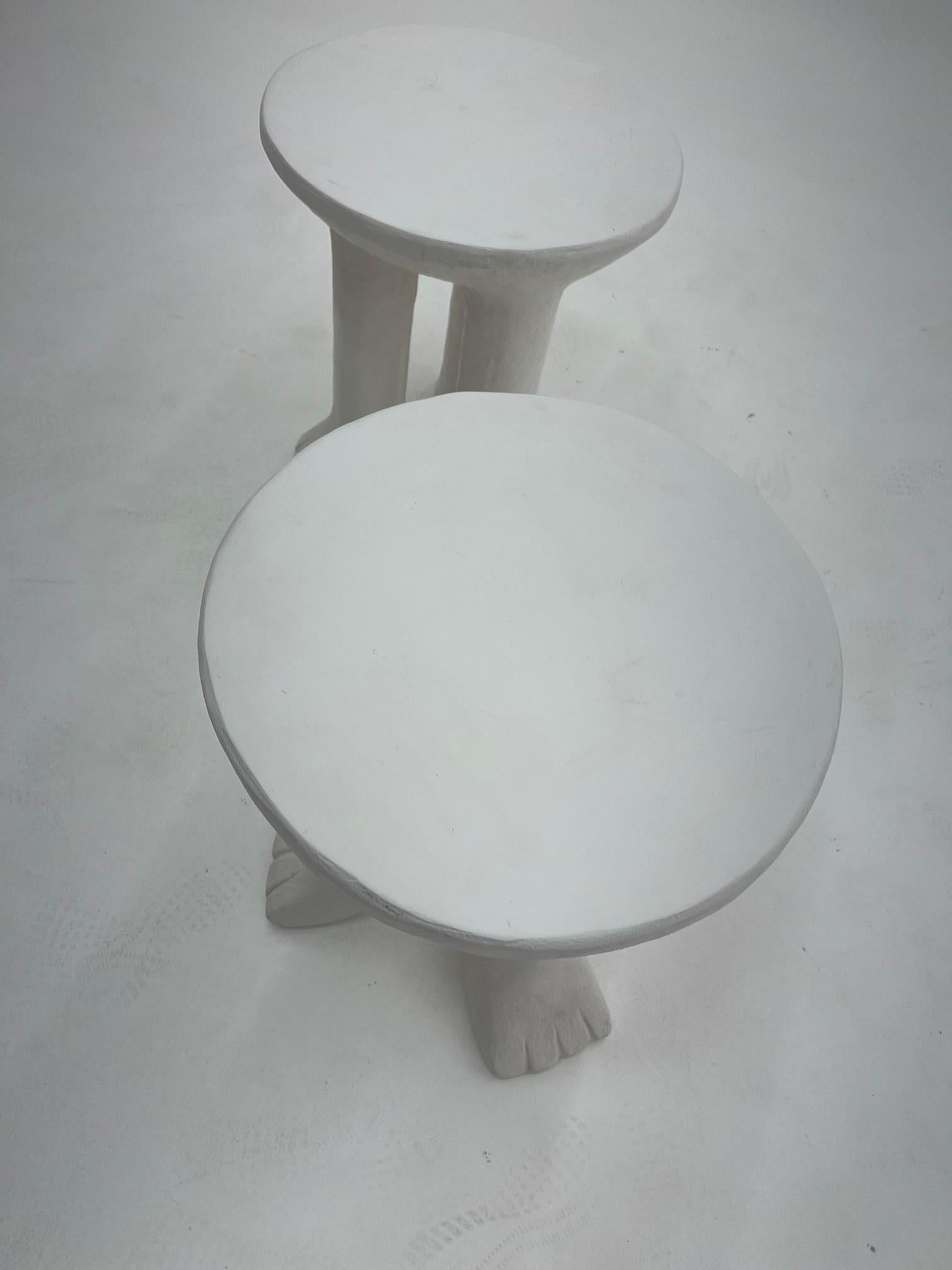 American Set of 2 John DIckinson Style Plaster Tables For Sale